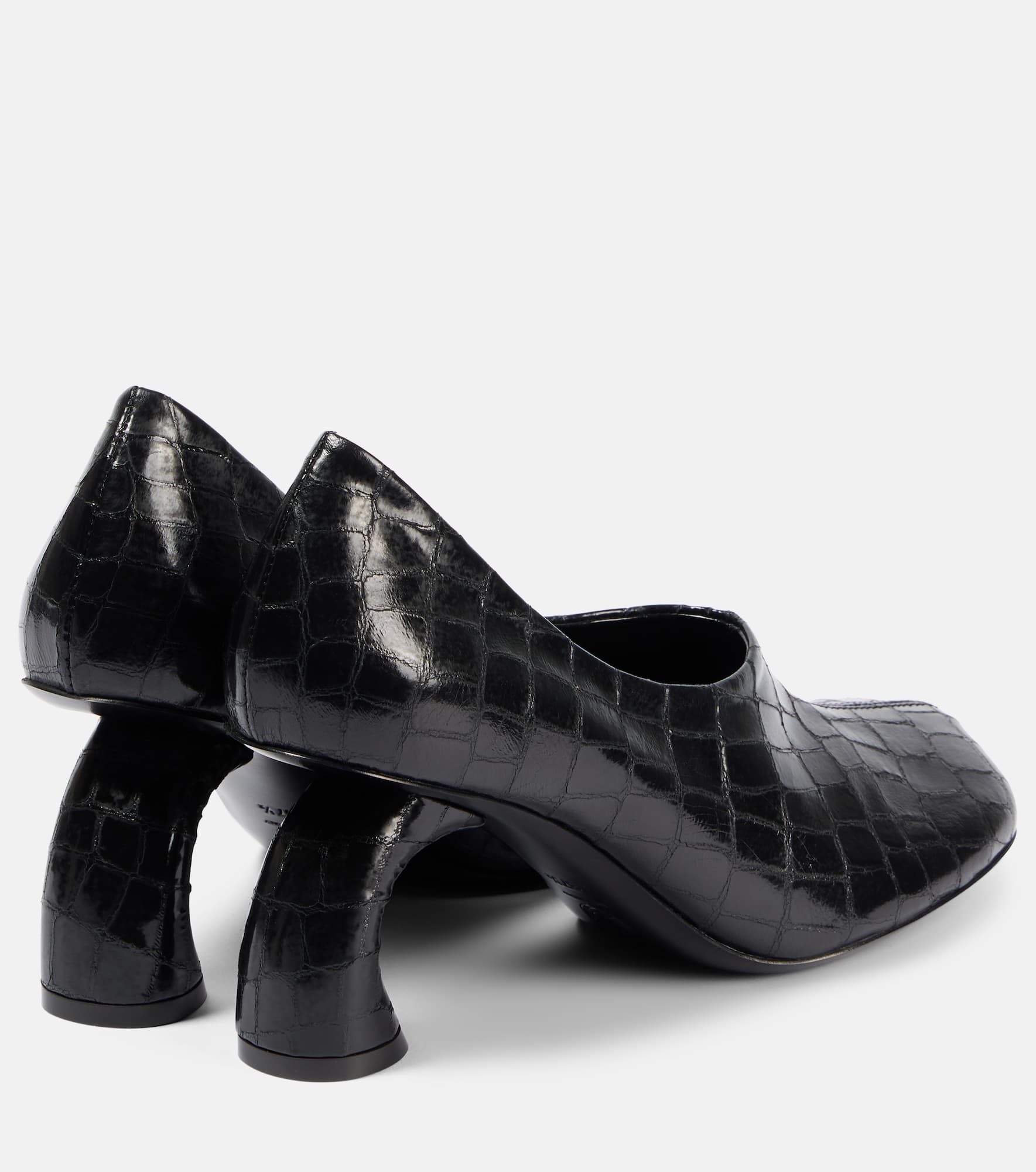 75 croc-effect metallic leather pumps - 2