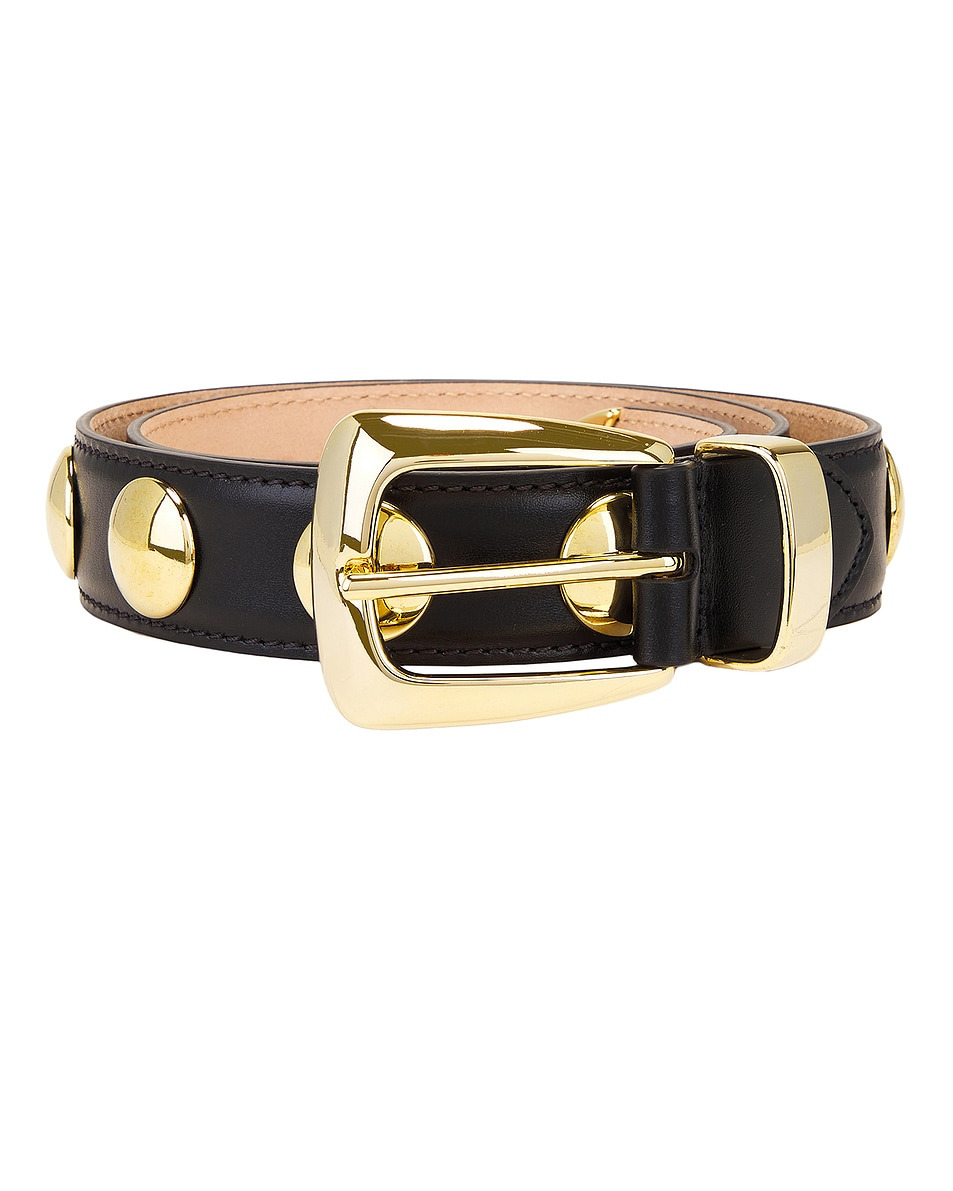 Studded Benny Belt In Black & Gold - 3