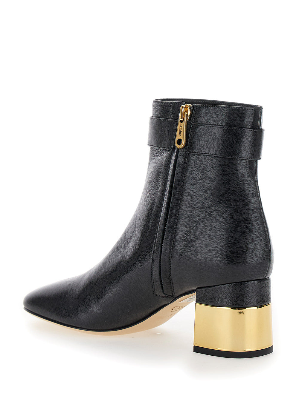 Chloé Women 'Alize' Black Ankle Boots With C Buckle In Smooth Leather Woman - 3