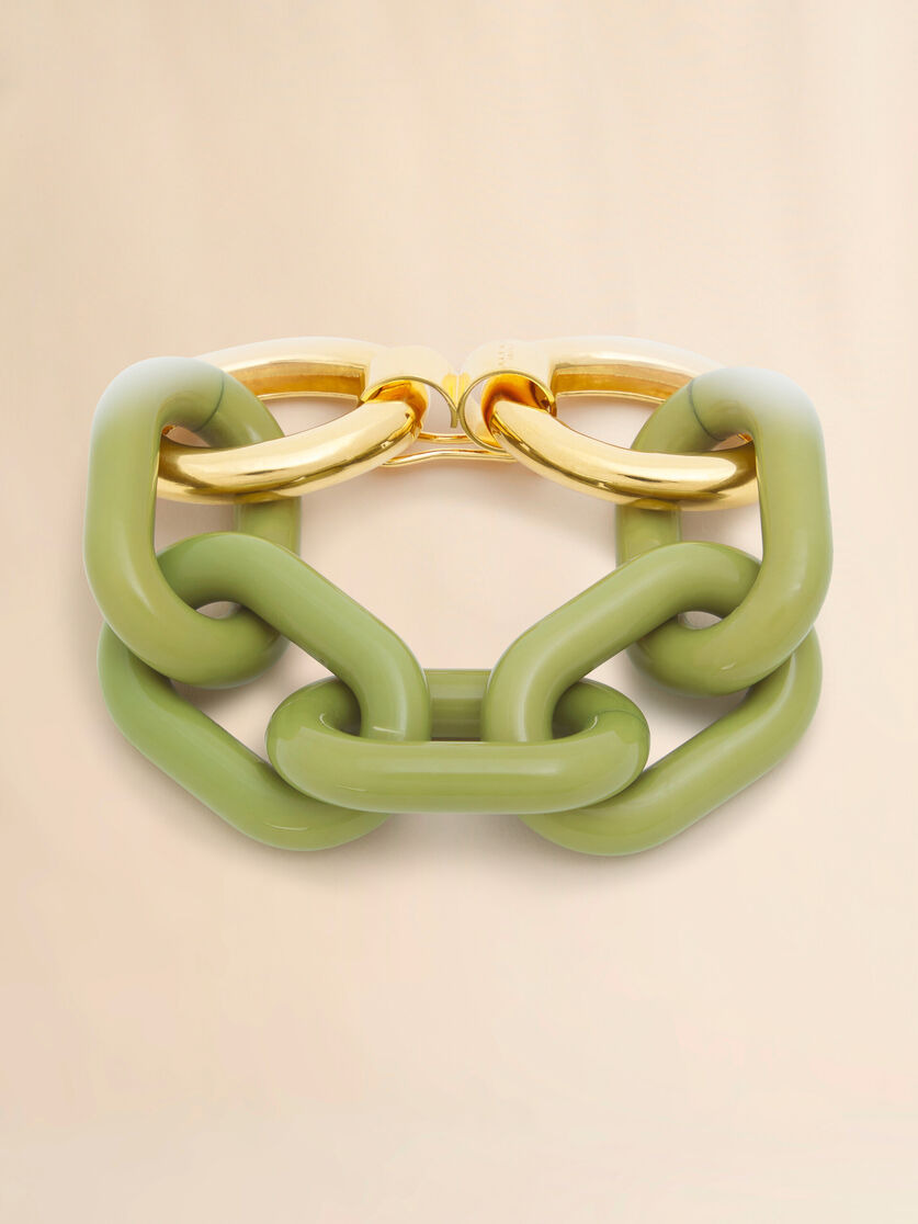 GREEN RESIN CHAIN BRACELET - 4