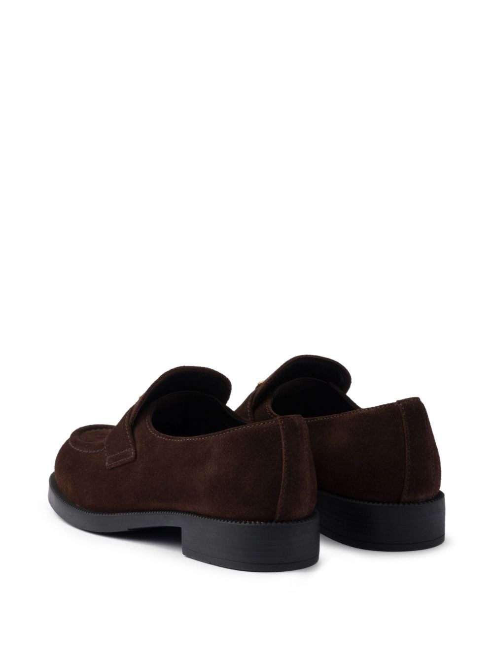 suede triangle-logo loafers - 3