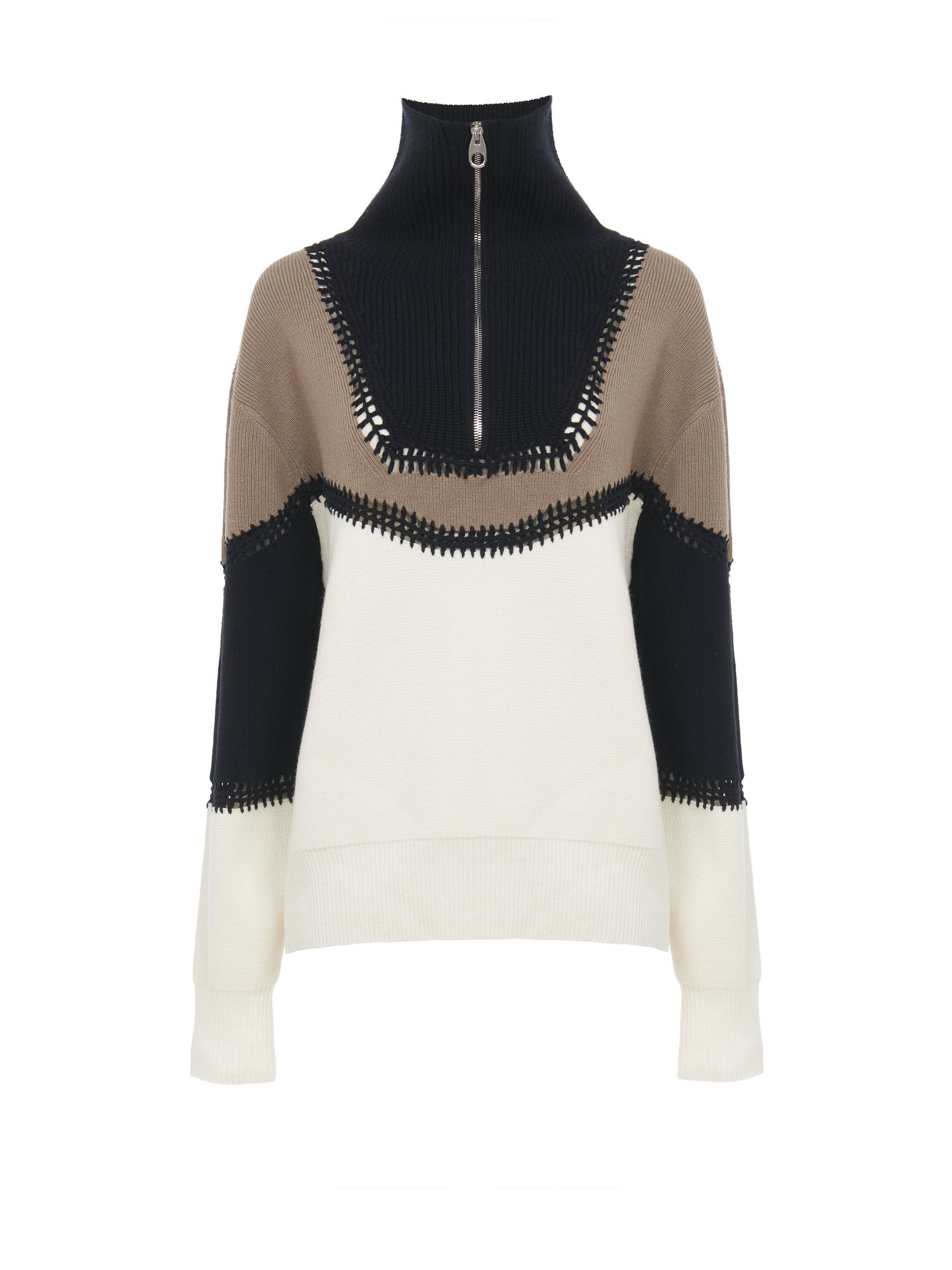 ZIP-COLLAR SWEATER - 1