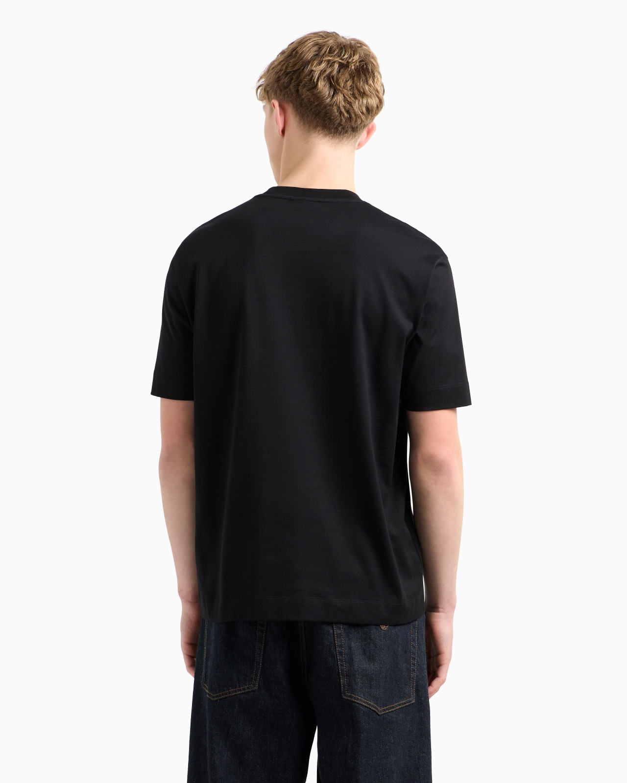 JERSEY T-SHIRT WITH CONTOURED EAGLE FLOCKED PRINT - 3