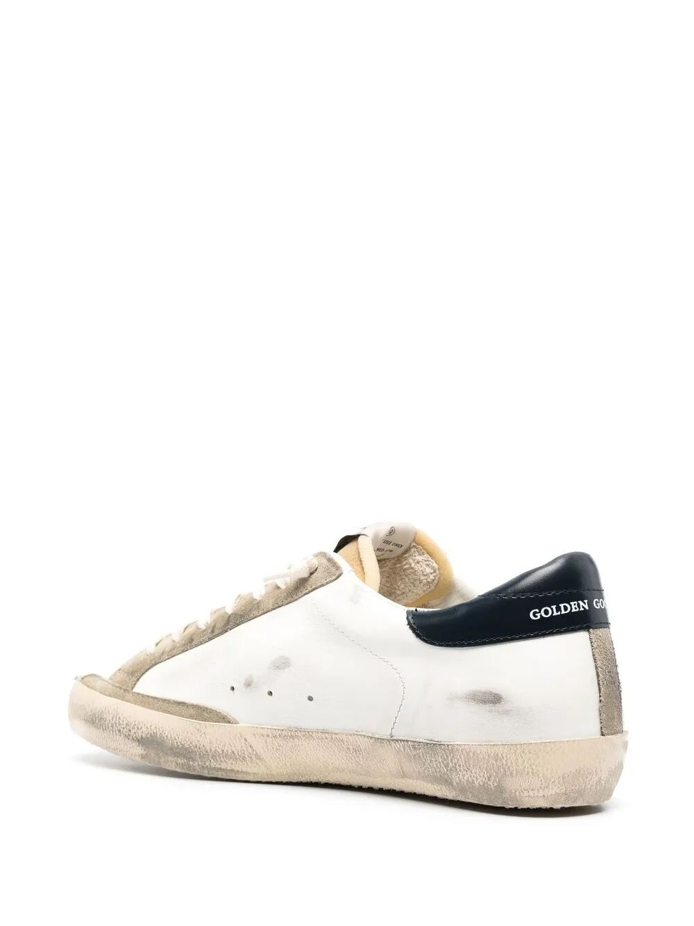 Golden Goose Men "Super Star" Leather Upper Foam Tongue Skate Star Shiny Leather Heel Sneakers - 2