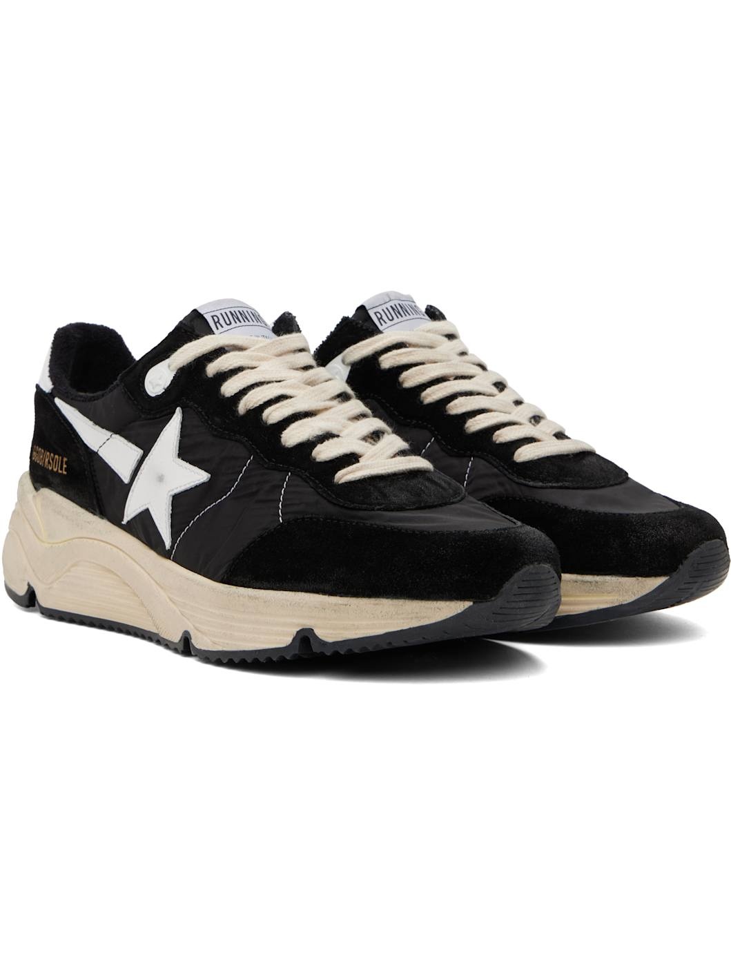 Black & White Running Sole Sneakers - 4