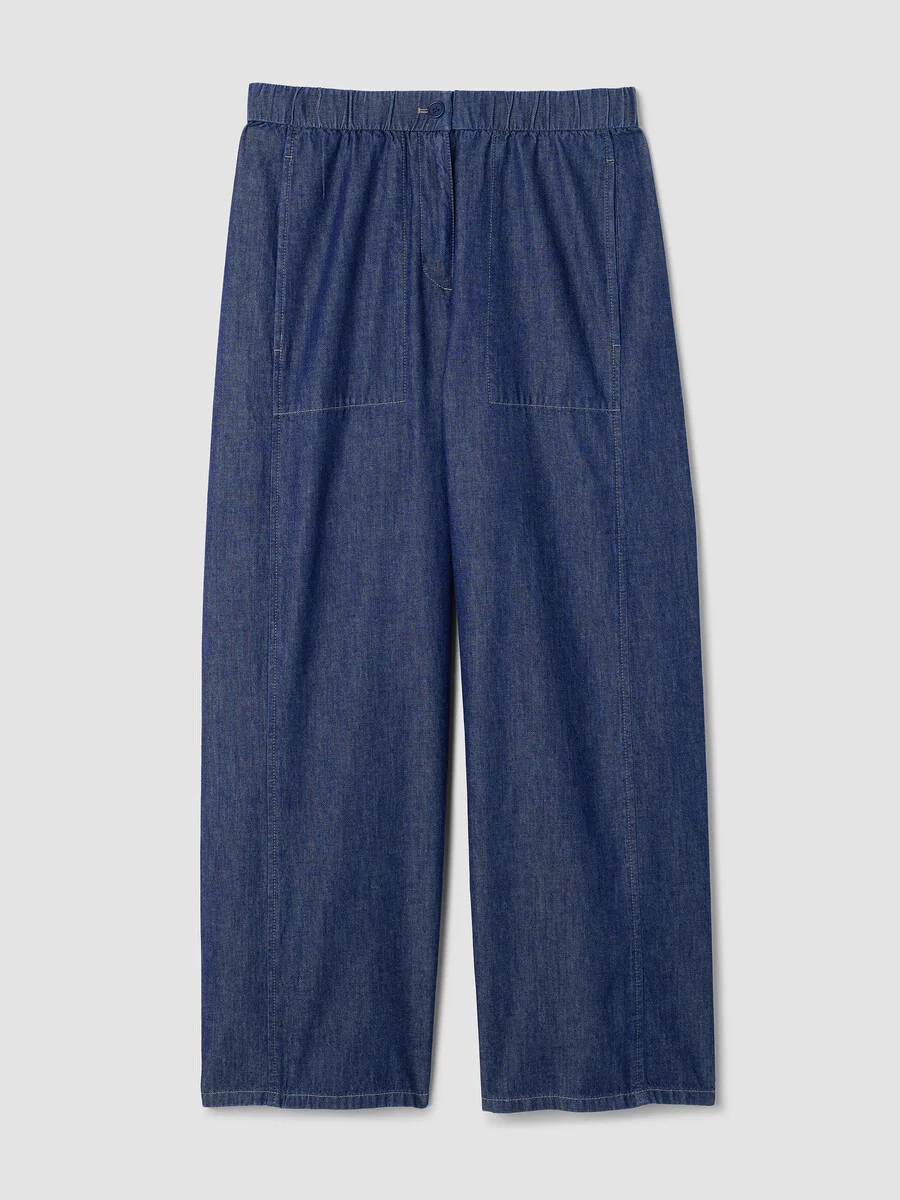 Lightweight Organic Cotton Denim Wide-Leg Pant - 1