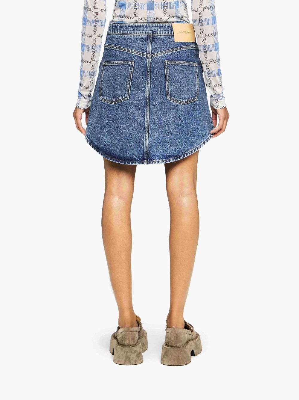 CURVED PATCH POCKET MINI SKIRT - 3