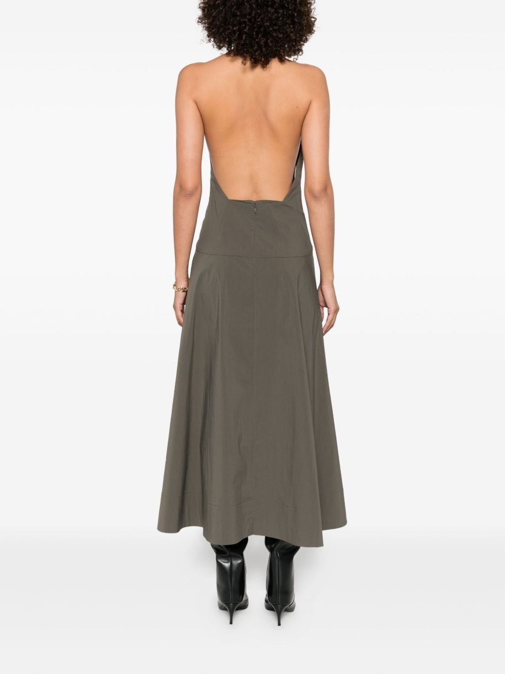 halterneck sleeveless maxi dress - 4