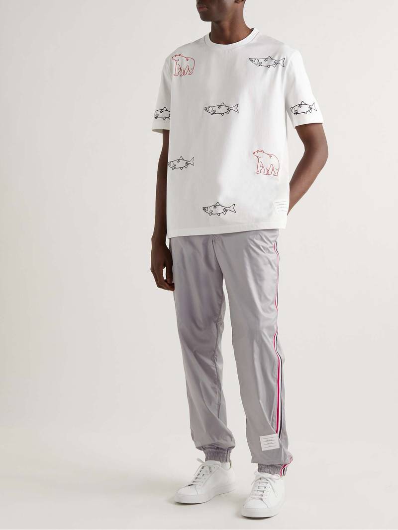 Thom Browne Tapered Grosgrain-Trimmed Ripstop Track Pants outlook