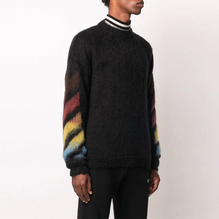 Off-White Gradient Slogan Logo Sweater Men's Black OMHA036F20KNI0011087 - 3