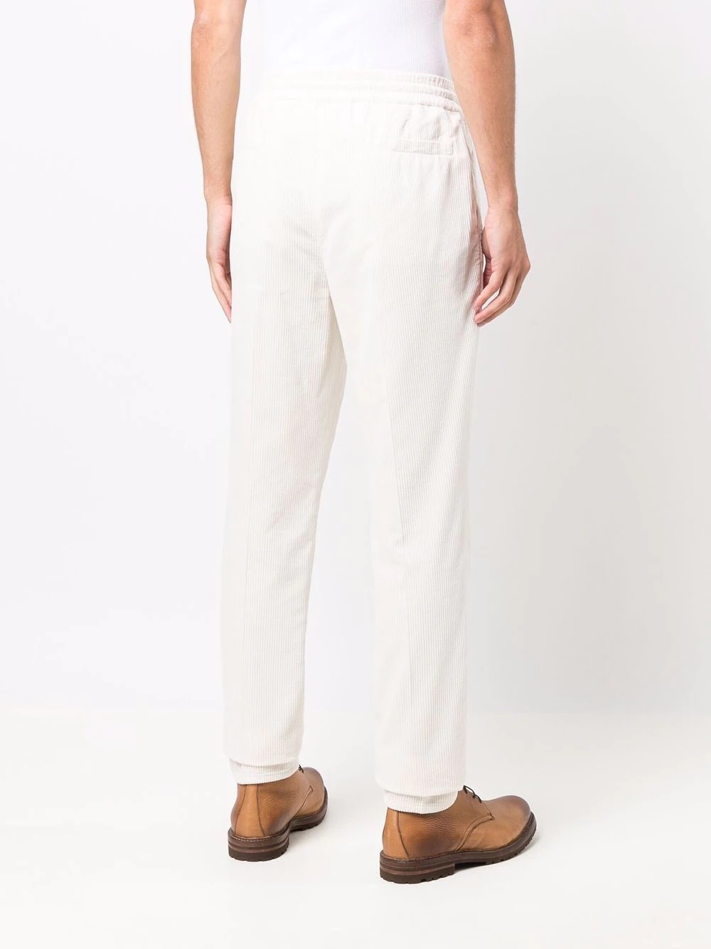 drawstring corduroy trousers - 4