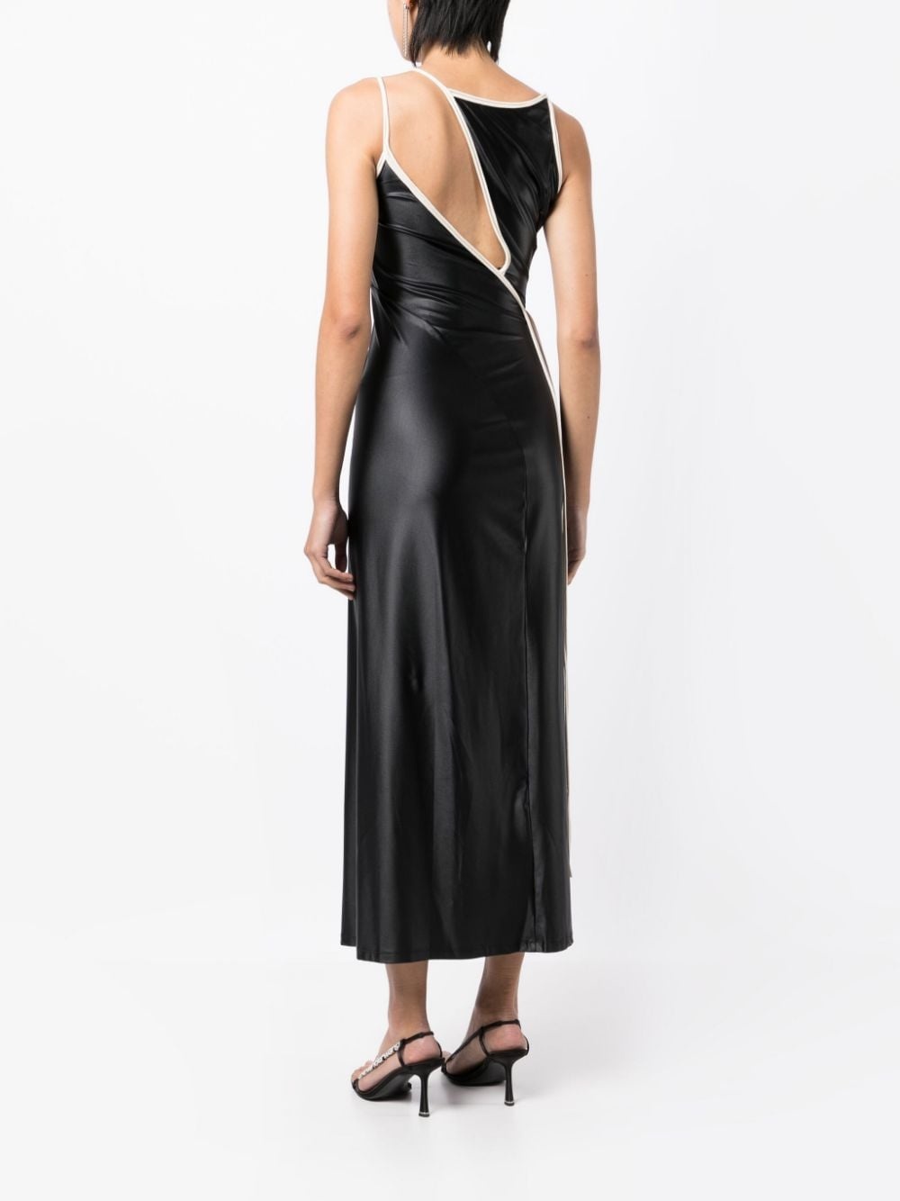 asymmetric halterneck dress - 4