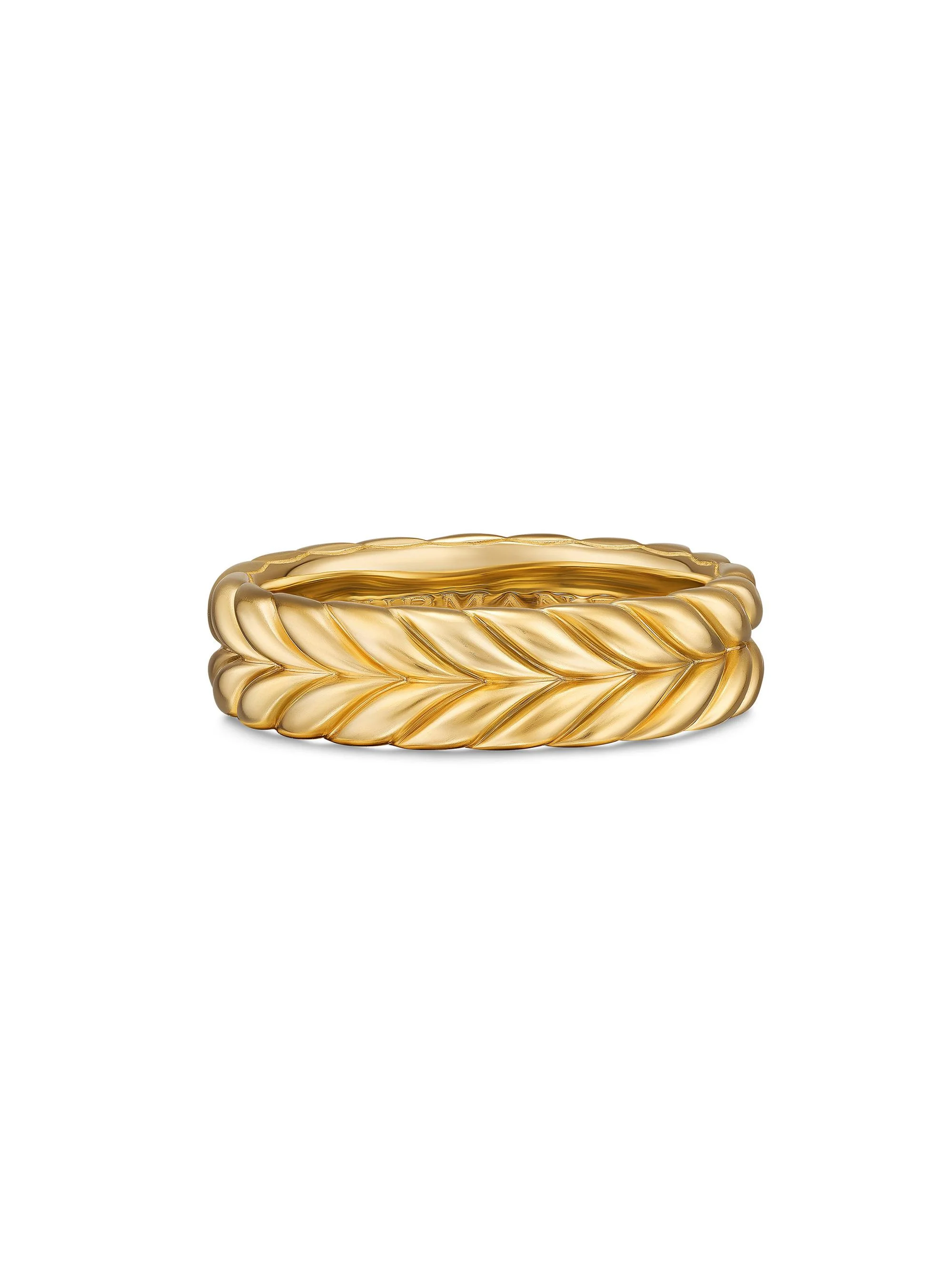 Men's Chevron Band Ring in 18K Yellow Gold, 6.2MM - Gold - 1