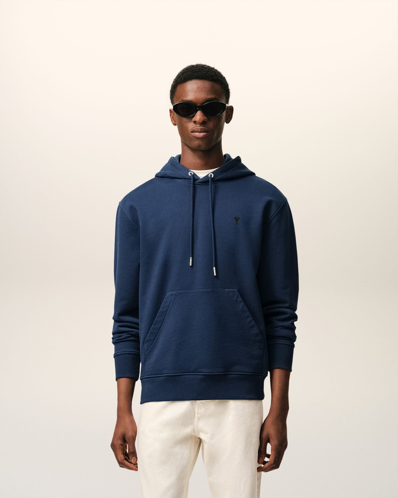 AMI Paris BLUE COTTON AMI DE COEUR HOODIE outlook