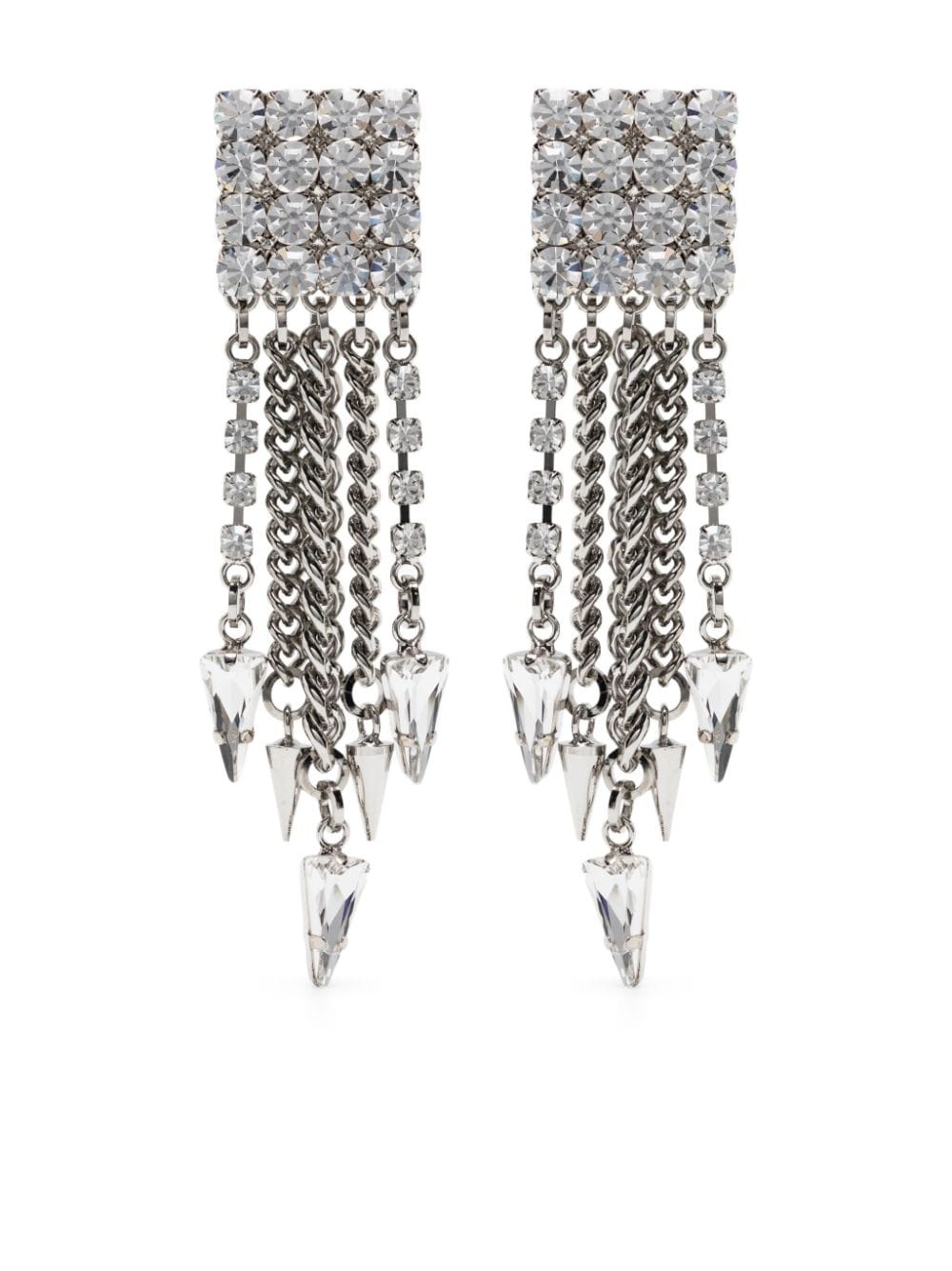 crystal-cascade spike earrings - 1