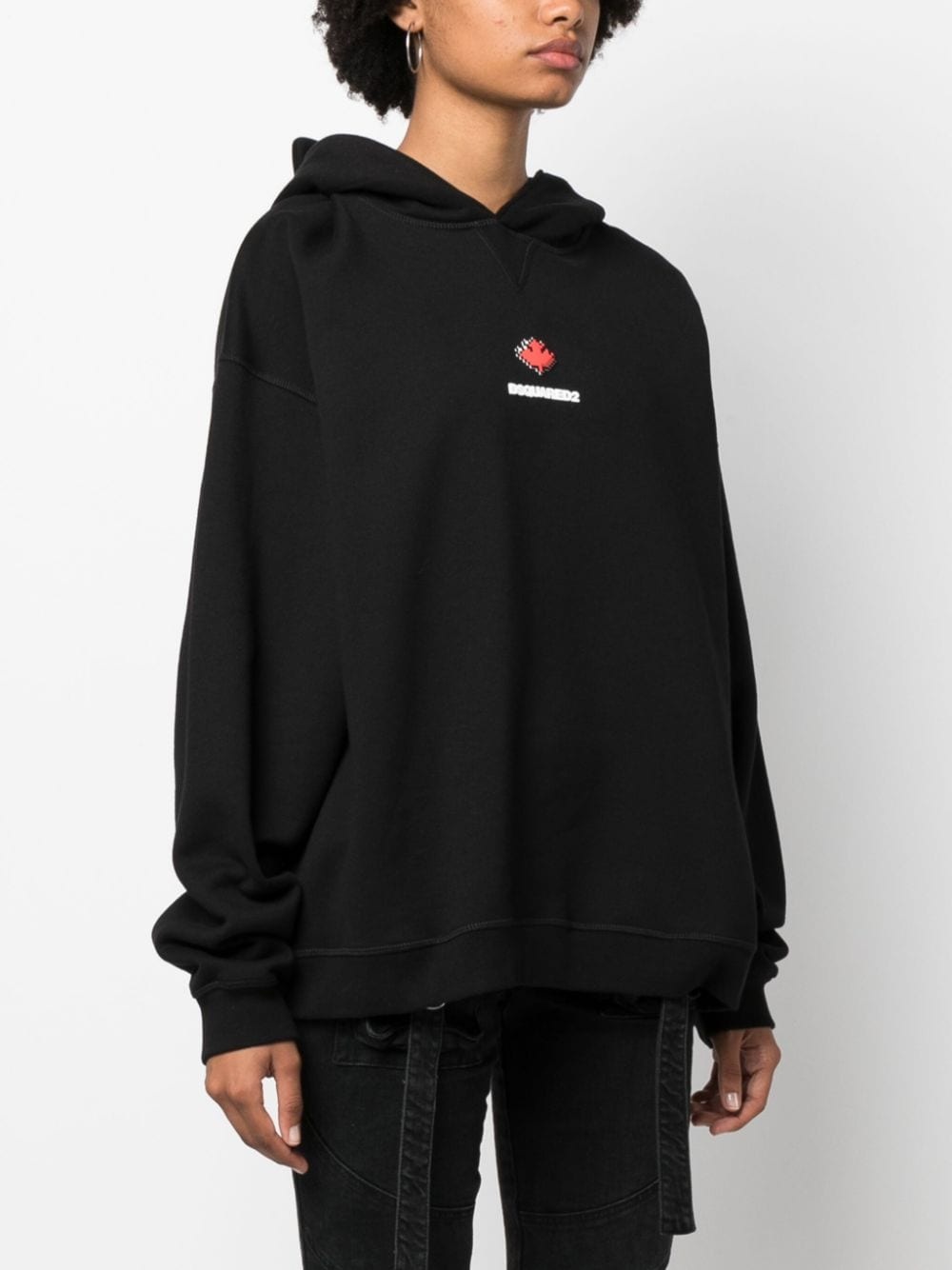 logo-print cotton hoodie - 3