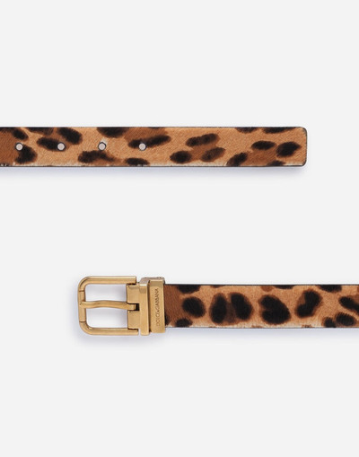 Dolce & Gabbana Leopard print belt with pony hair effect outlook