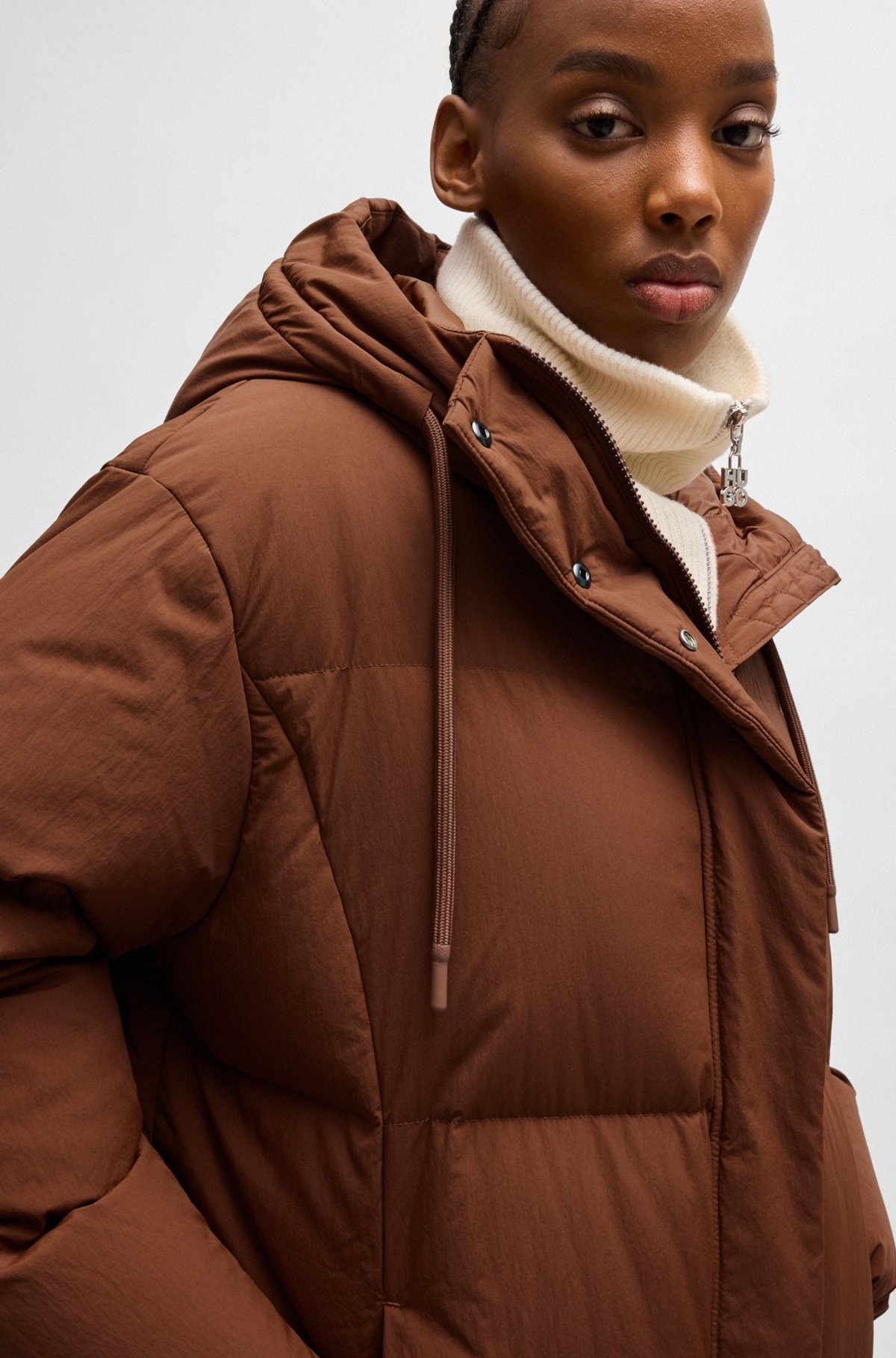 WATER-REPELLENT DOWN JACKET WITH STACKED-LOGO TRIM - 5