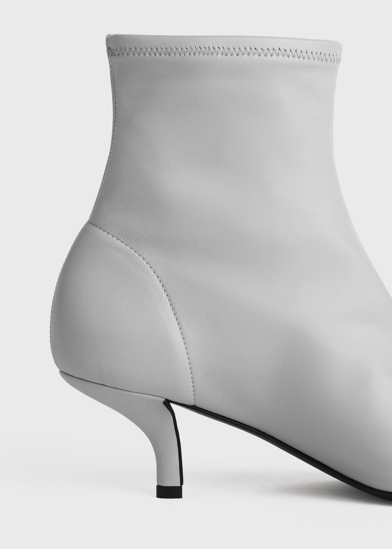 Nappa heeled sock boots light grey - 4