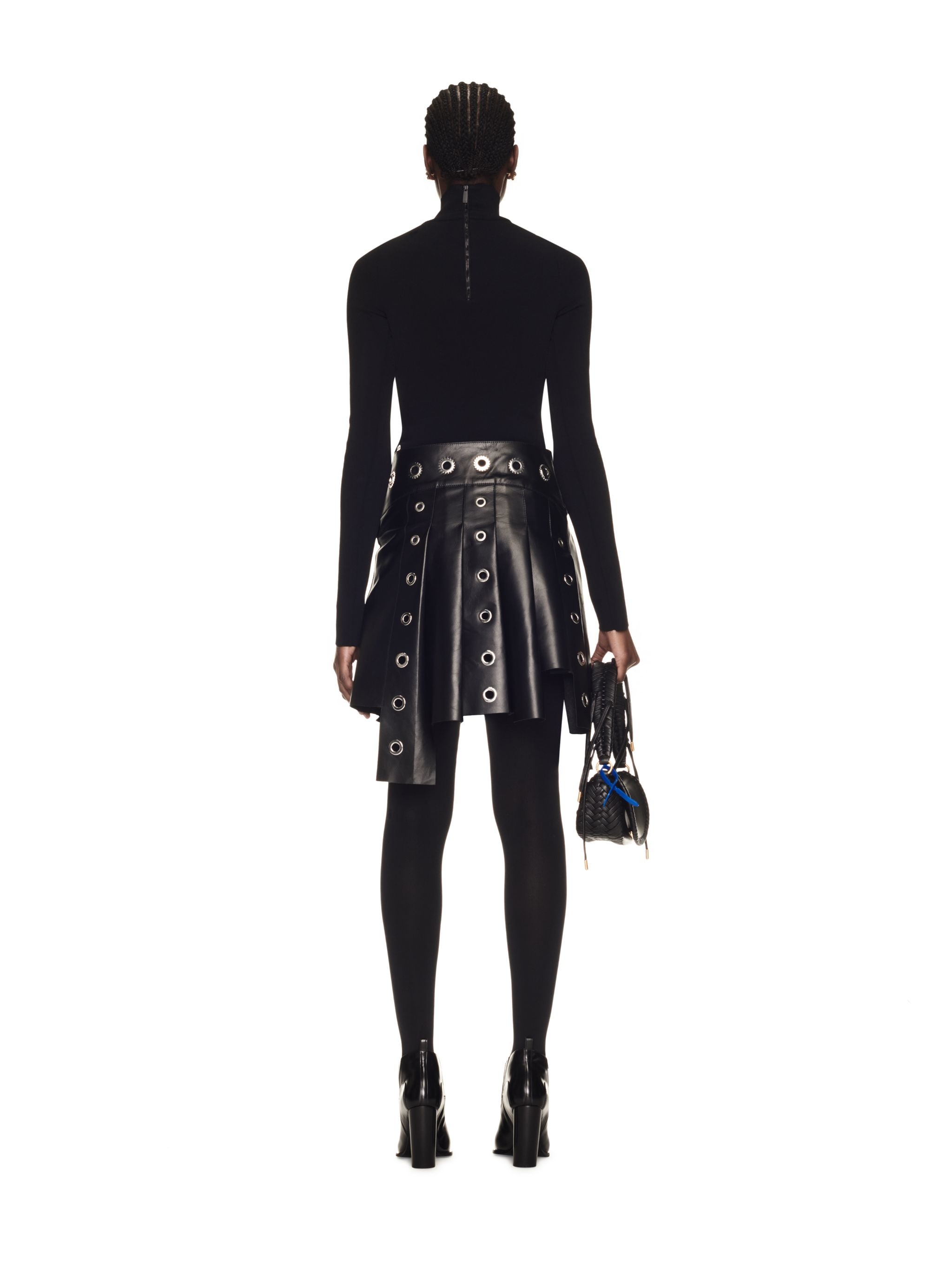 Eyelets Asym Pleated Skirt - 4