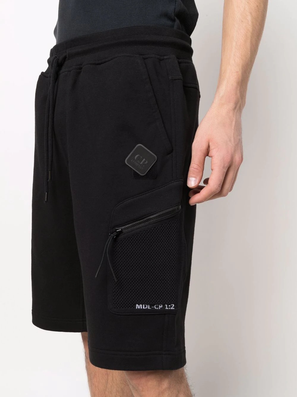 logo-patch cotton track shorts - 5