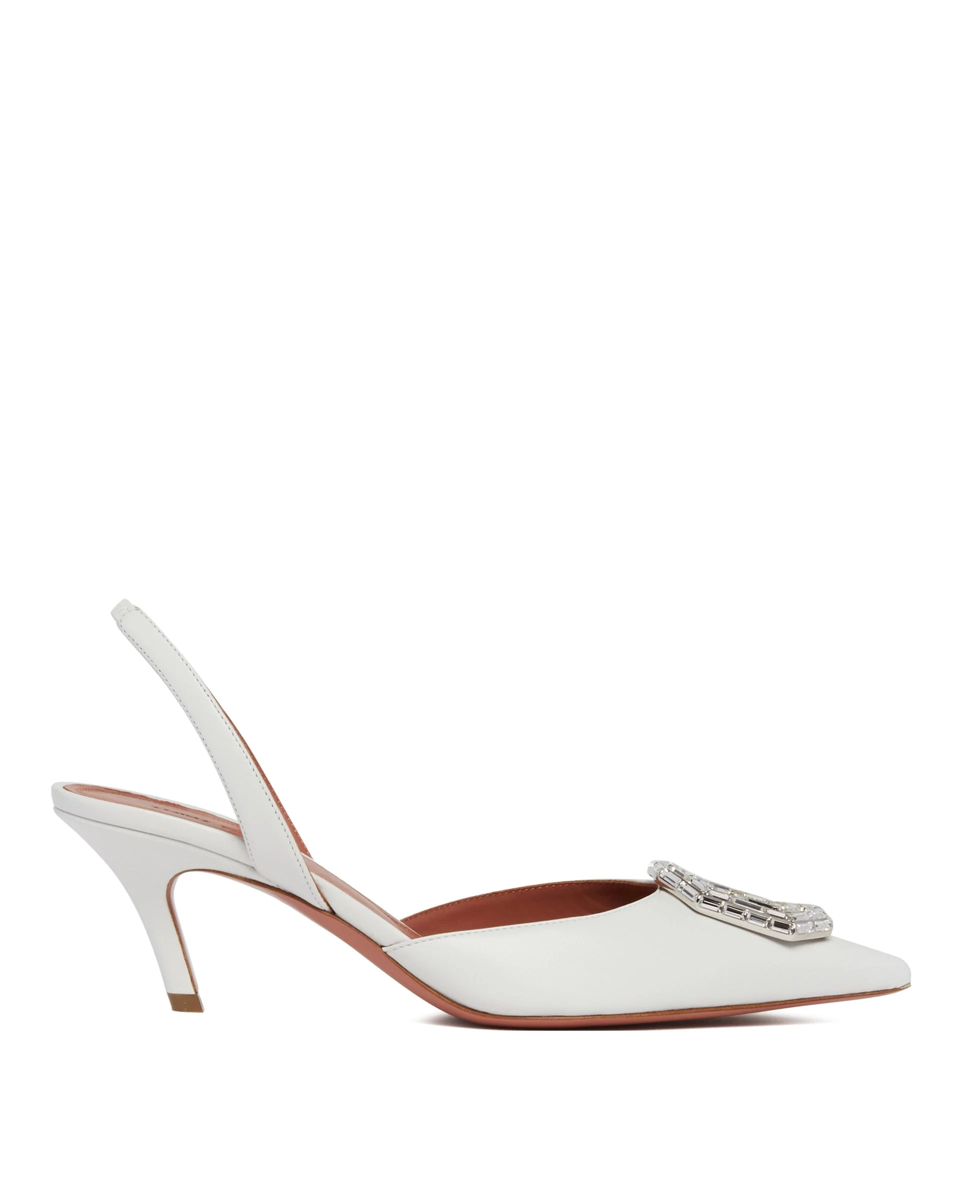 White Satin Camelia Pumps - 1