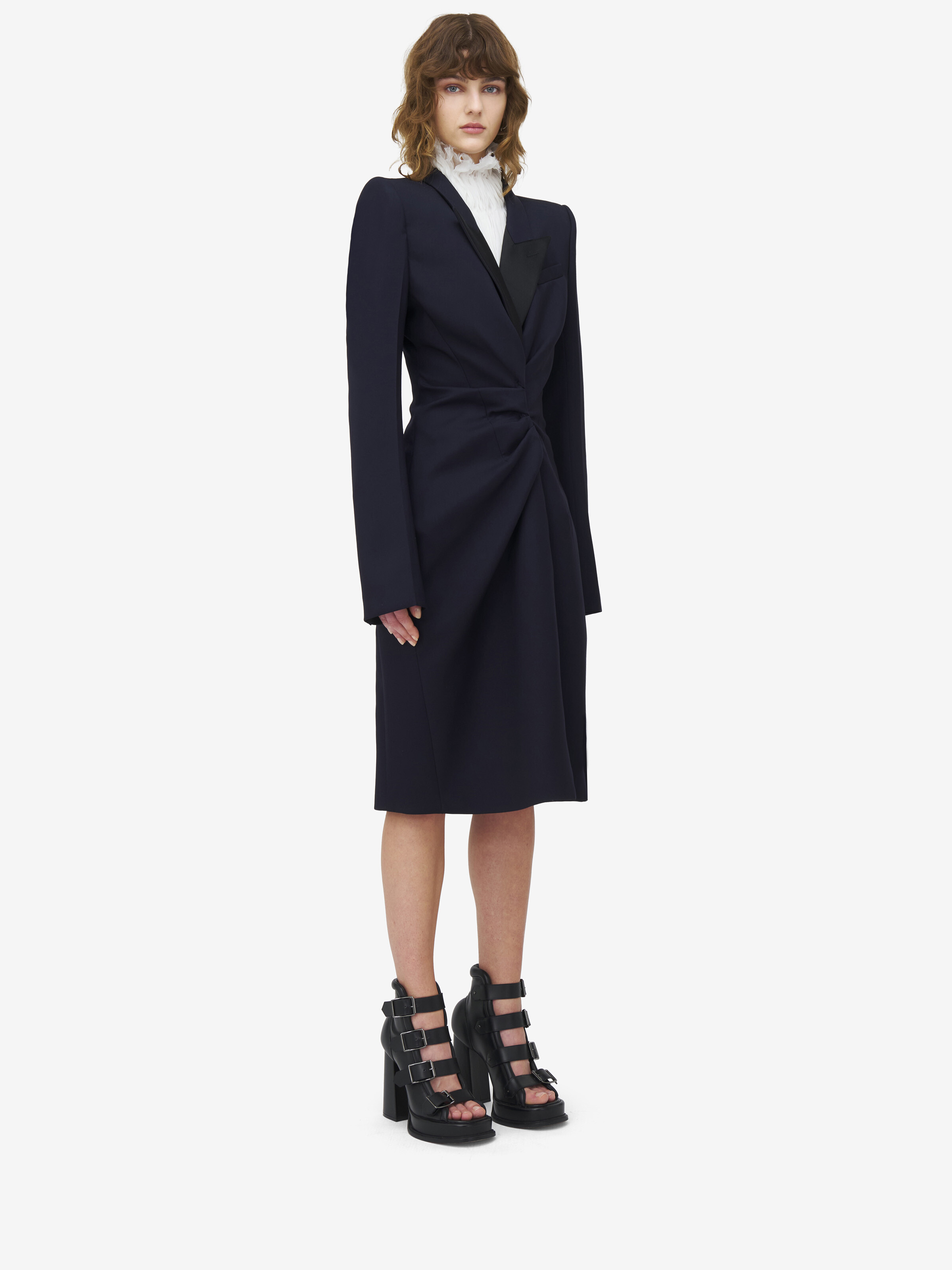 Twisted Lapel Coat - 3