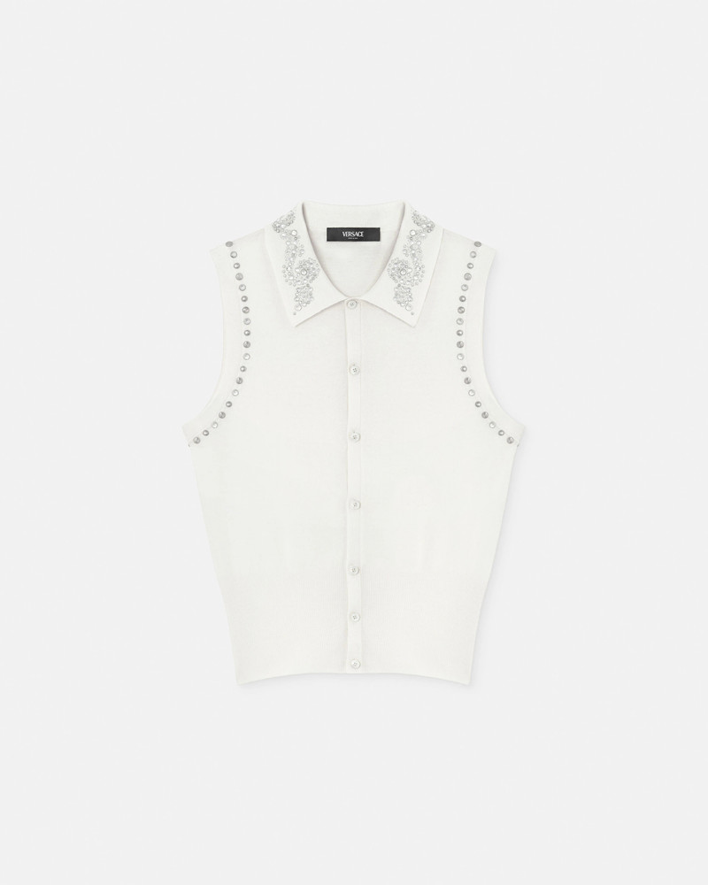 Embellished Cashmere-Blend Knit Vest 1