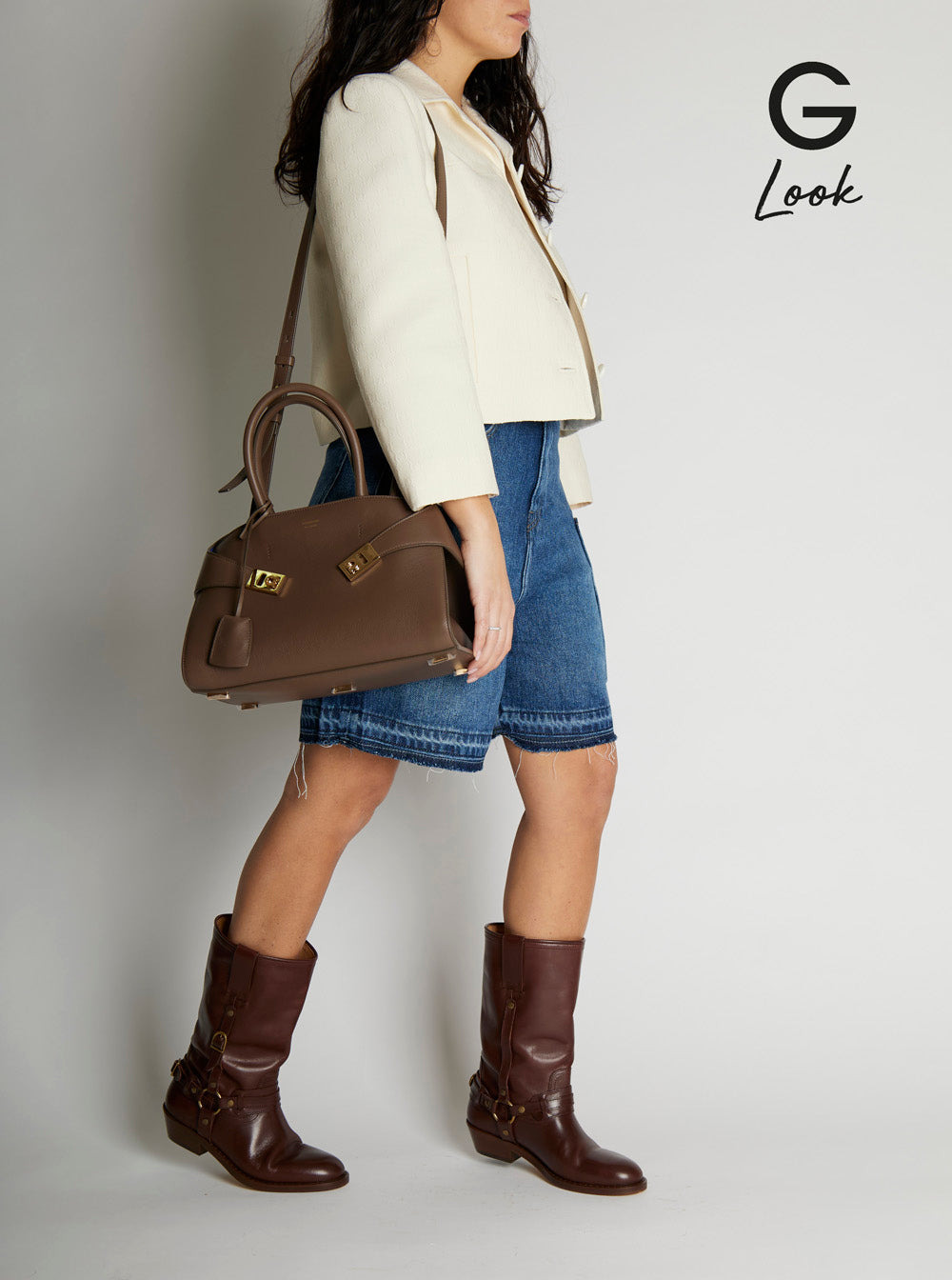 Ferragamo Women 'Hug S' Brown Handbag With Logo And Gancini Buckle In Leather Woman - 7