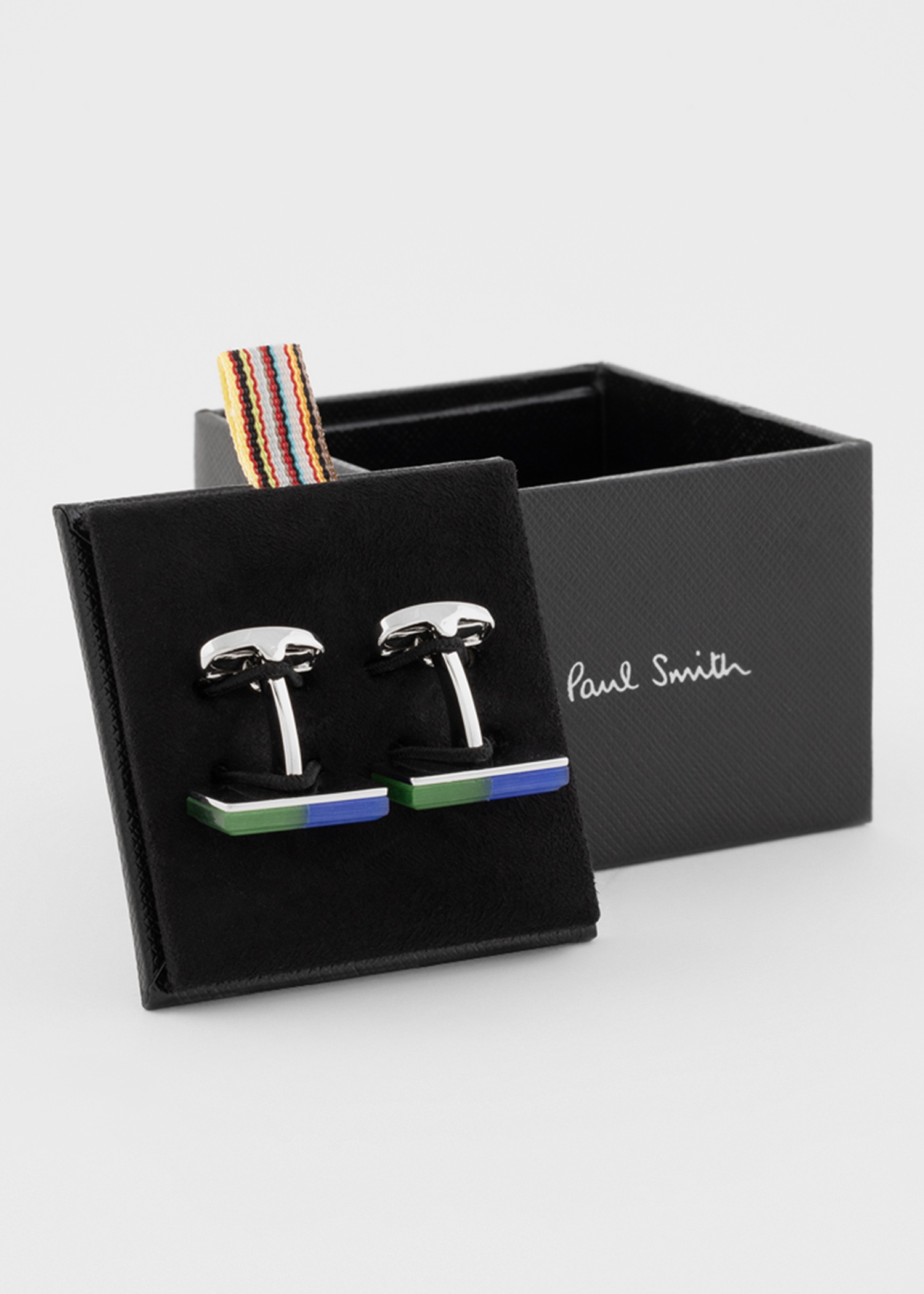 Blue and Green Two-Tone Cufflinks - 4