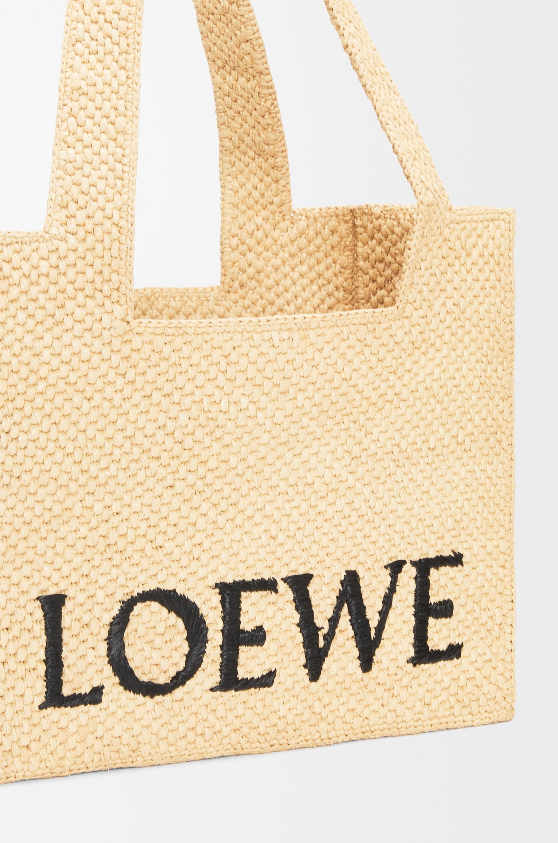 Medium LOEWE Font Tote in raffia - 9