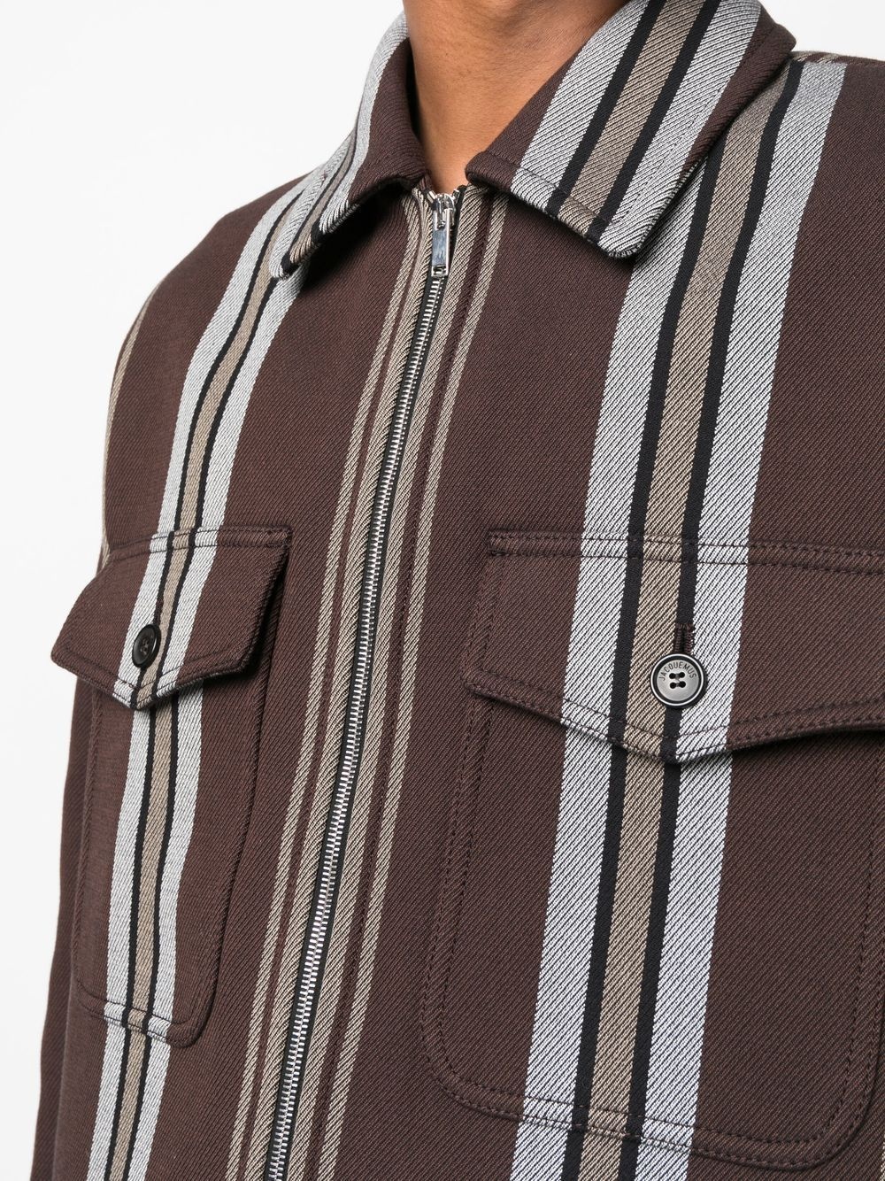 striped shirt jacket - 5