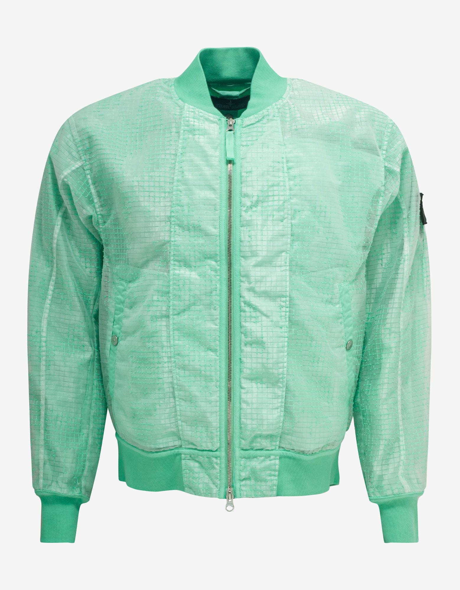 Stone Island Shadow Project Green Bomber Jacket Distorted Ripstop Organza-TC - 1