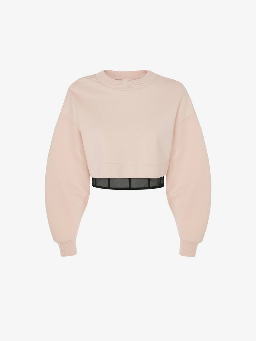 Hybrid Bustier Sweatshirt in Tea Rose - 1