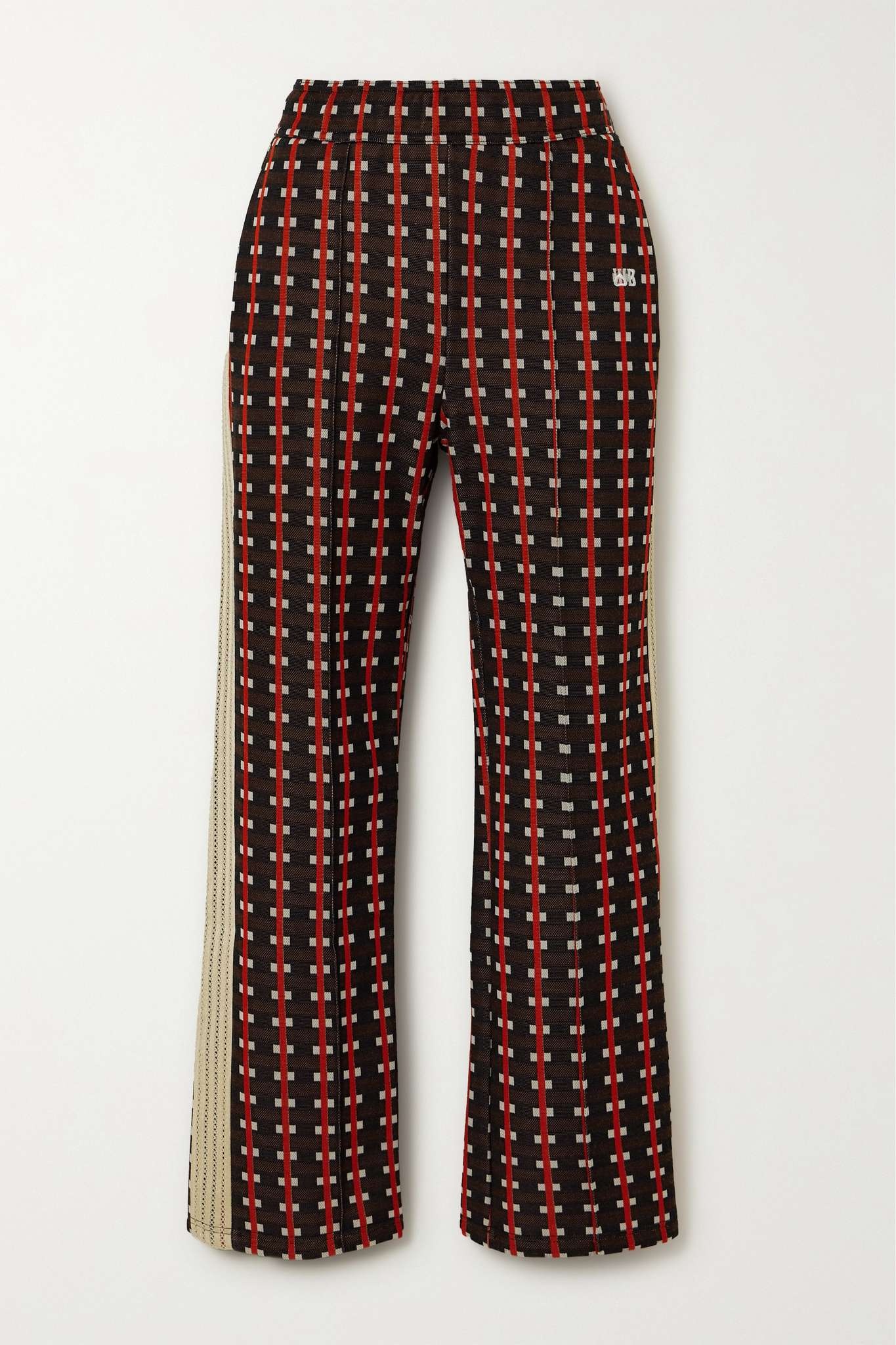 Power crochet-trimmed recycled jacquard-knit track pants - 1