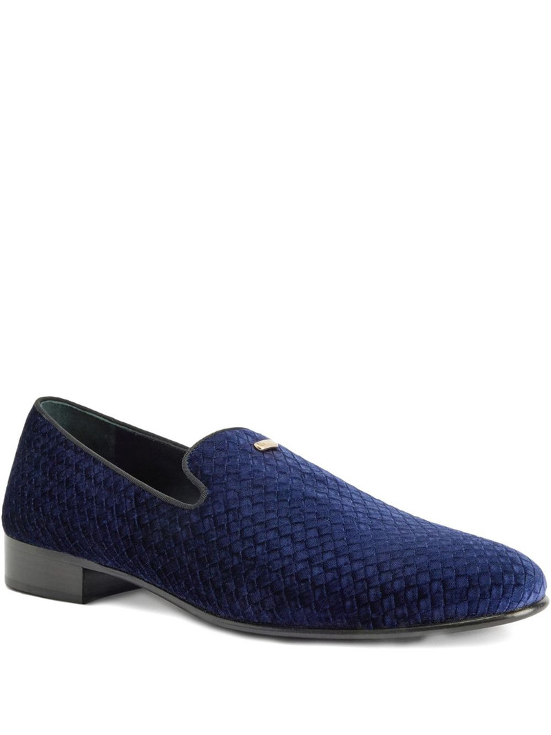 woven-pattern velvet loafers 1