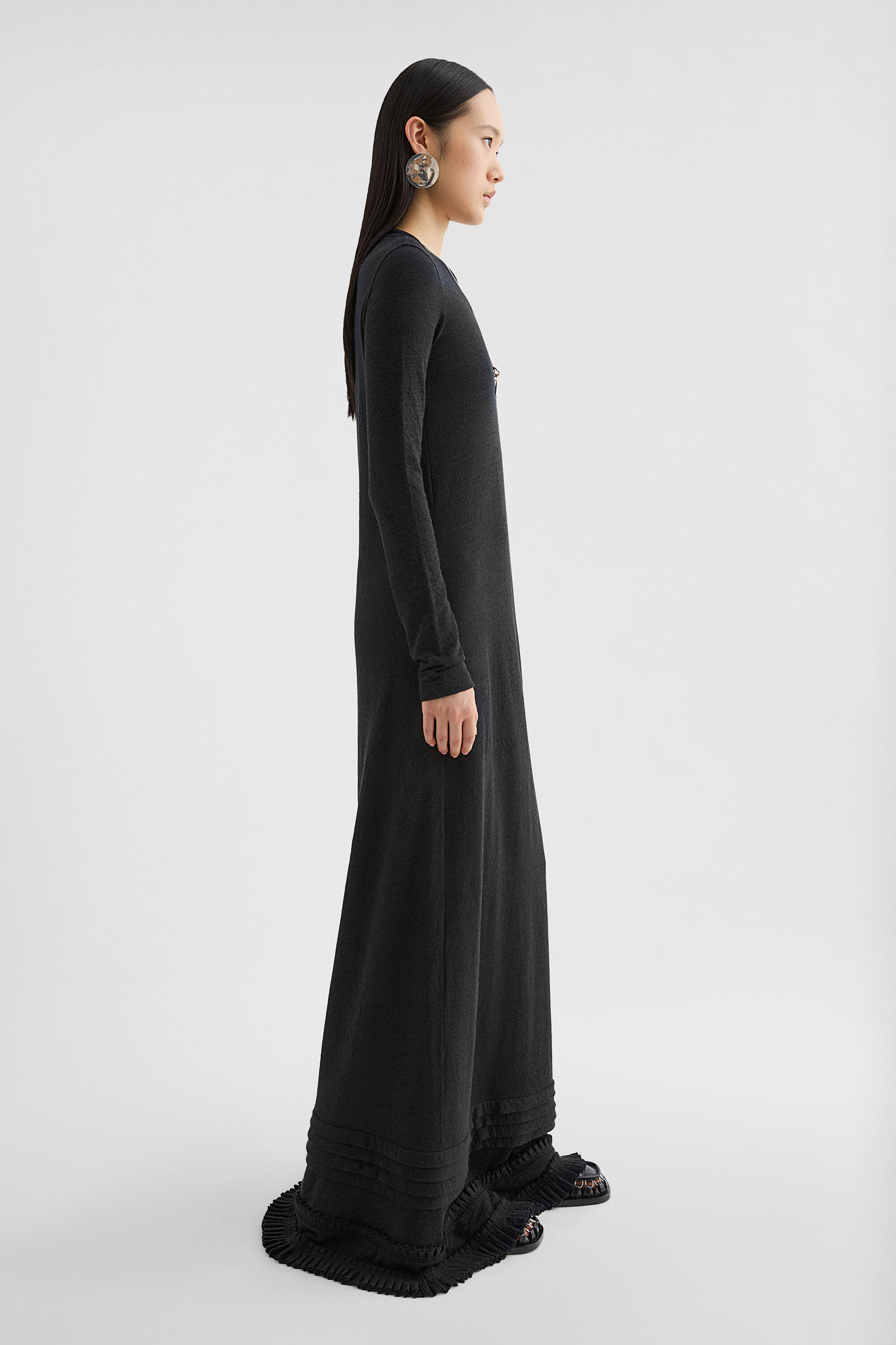 Wool Jersey Ruffle Dress - 5
