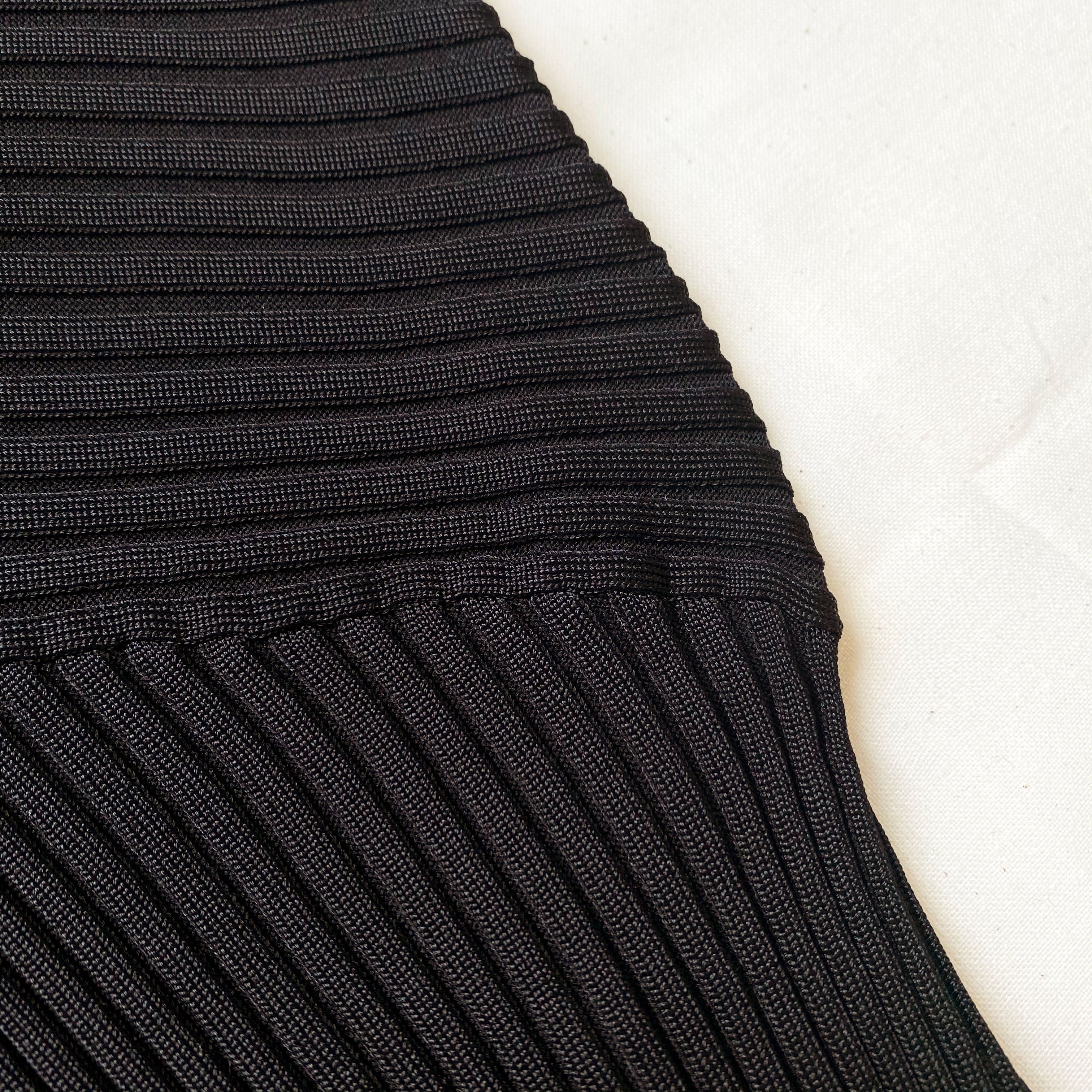 Black Ribbed Knit Cut Out Top - 4