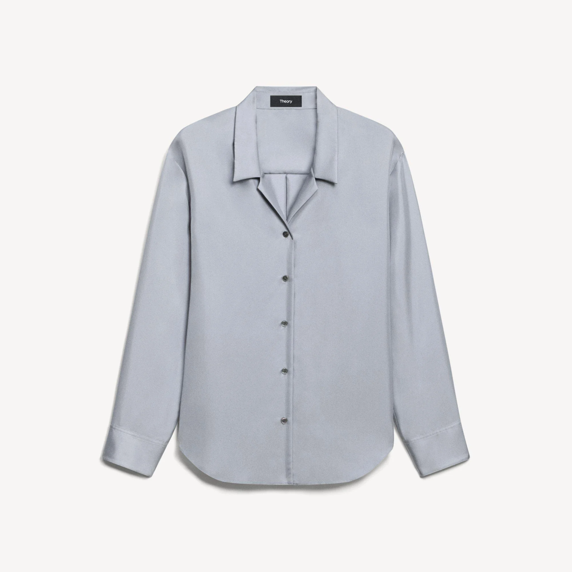 Boxy Button-Up Shirt in Mod Silk Twill - 1