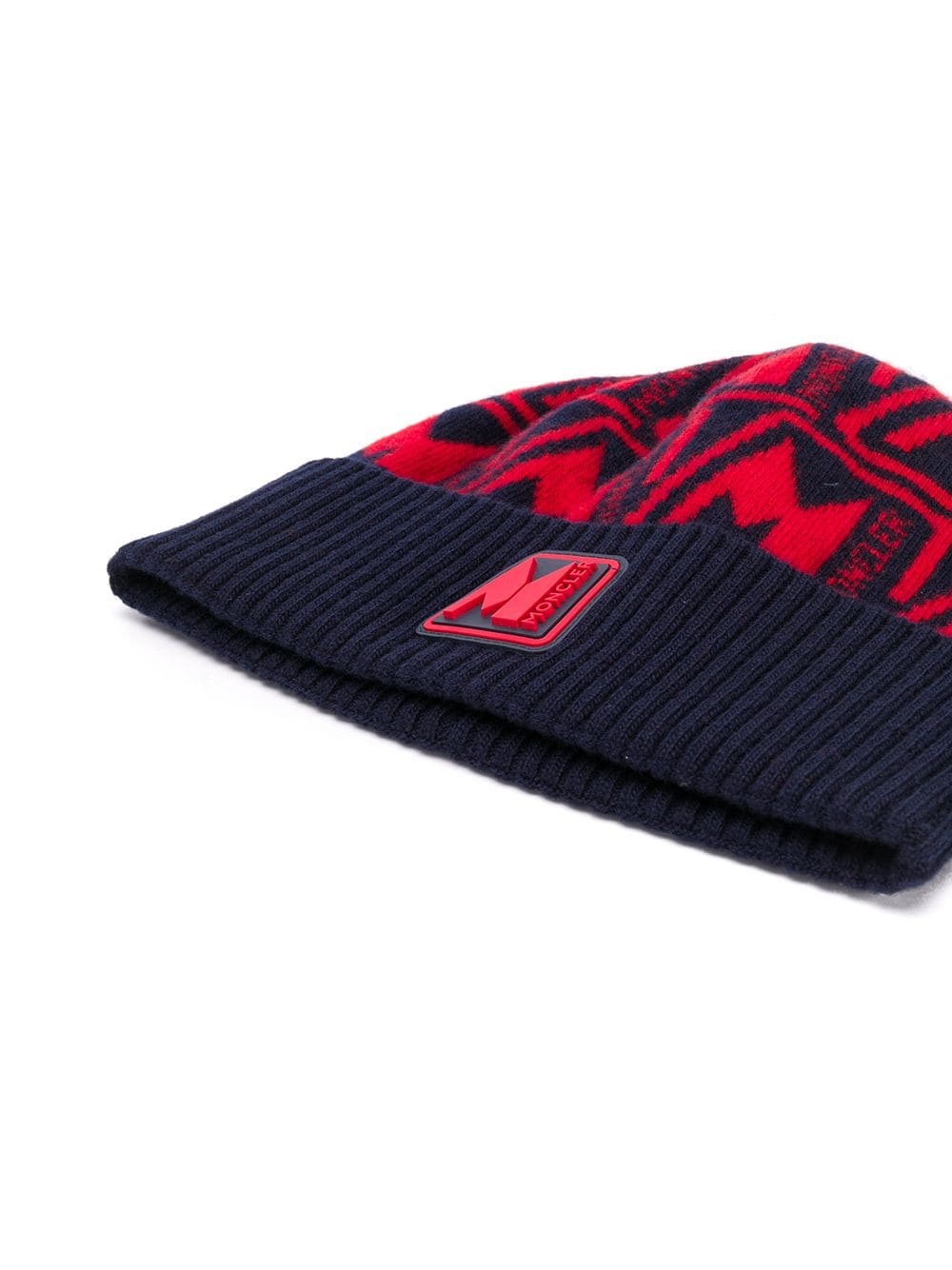 jacquard logo pattern beanie - 2