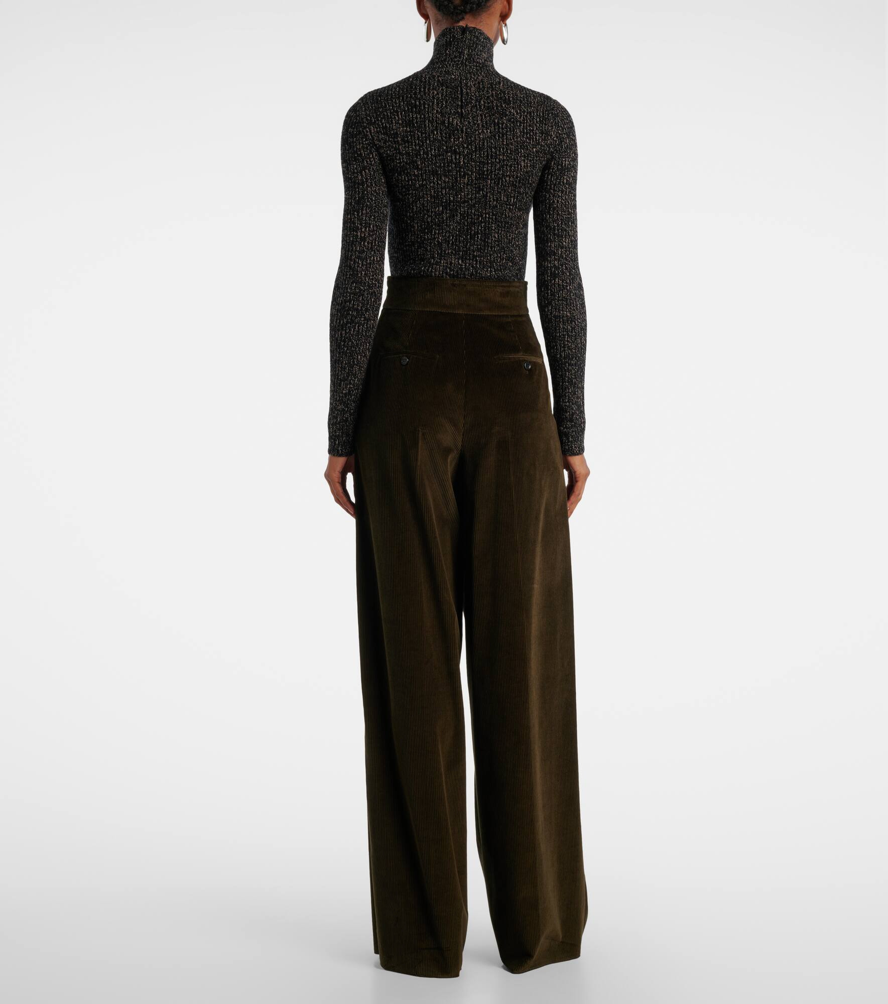 High-rise cotton corduroy wide-leg pants - 3