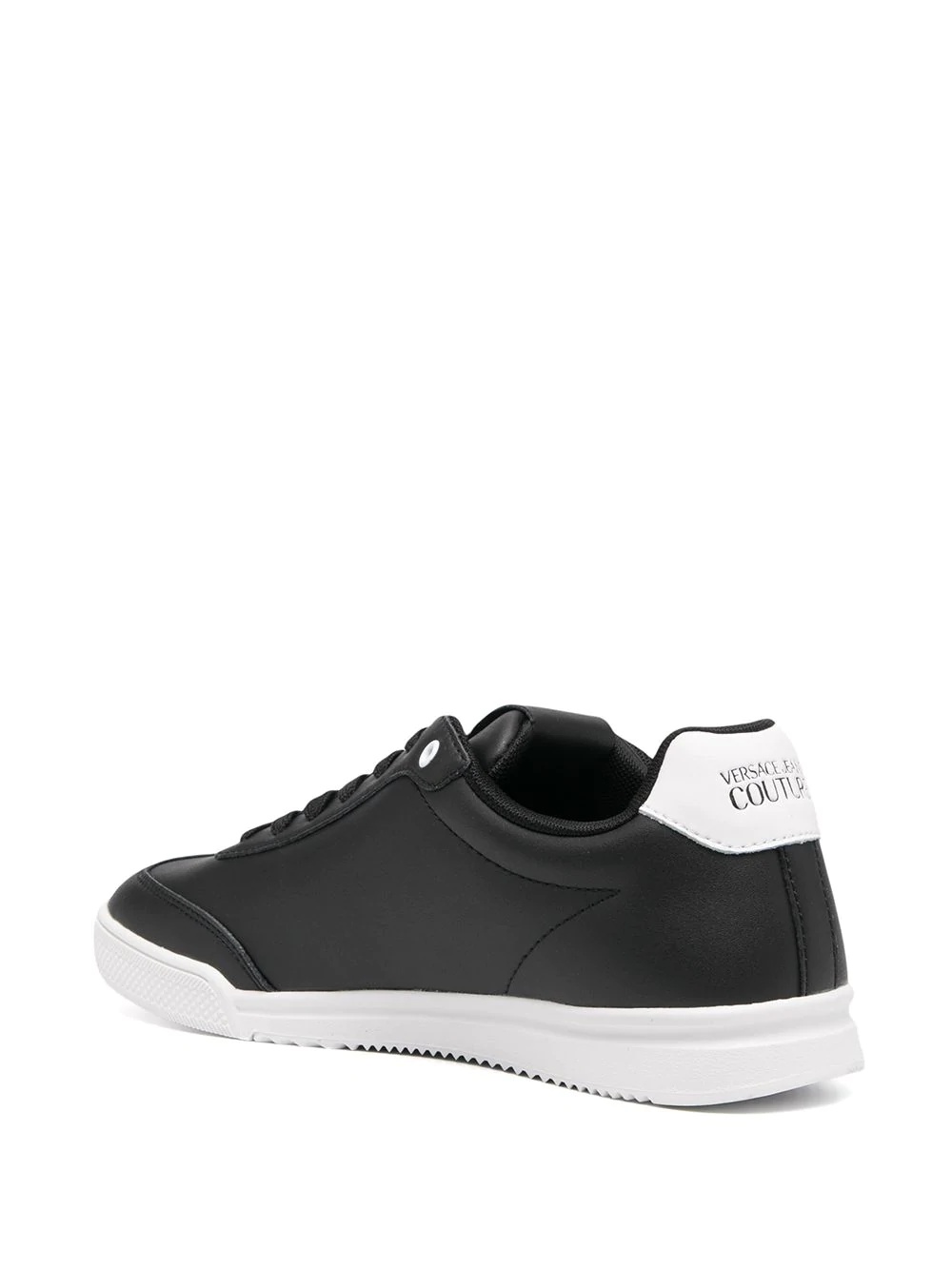 logo-print leather sneakers - 3