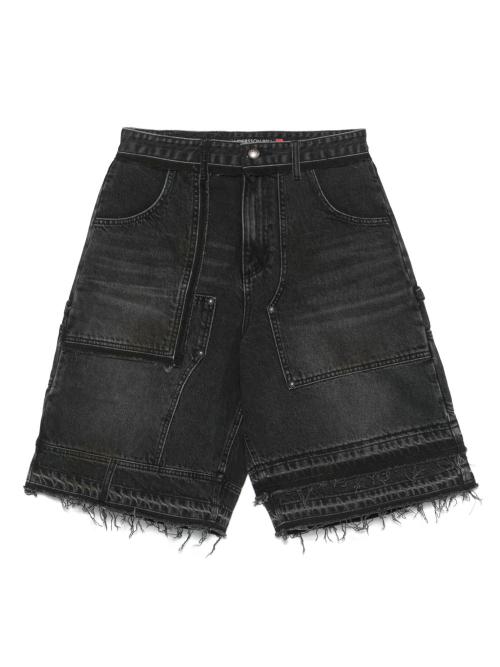 patchwork denim shorts - 1