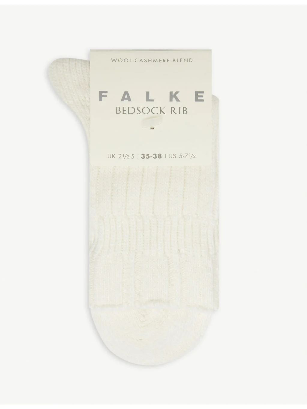 Bedsock ribbed knitted wool-blend socks - 1