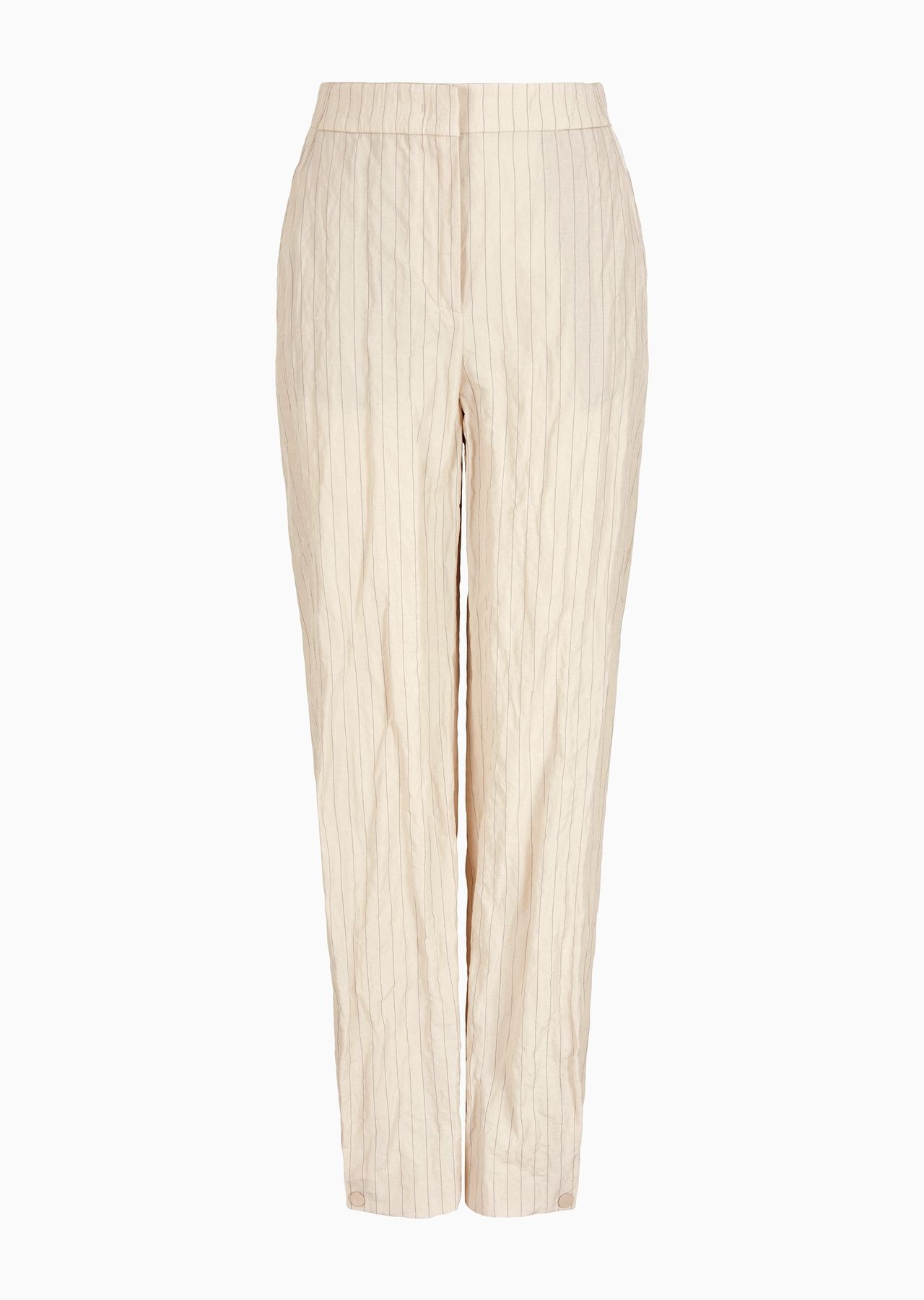 Straight trousers in pinstriped cotton and linen - 1