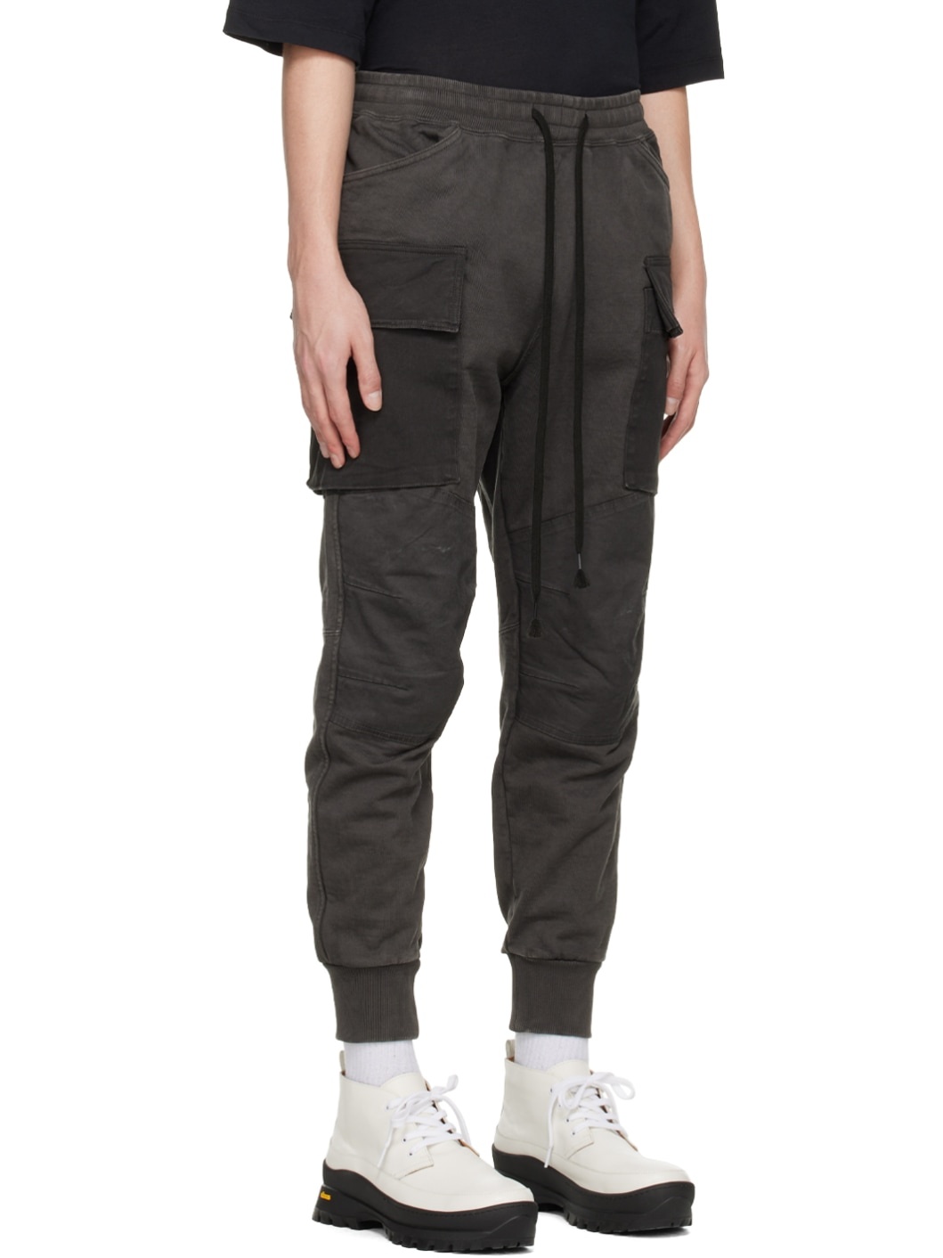 Gray Dyed Cargo Pants - 2