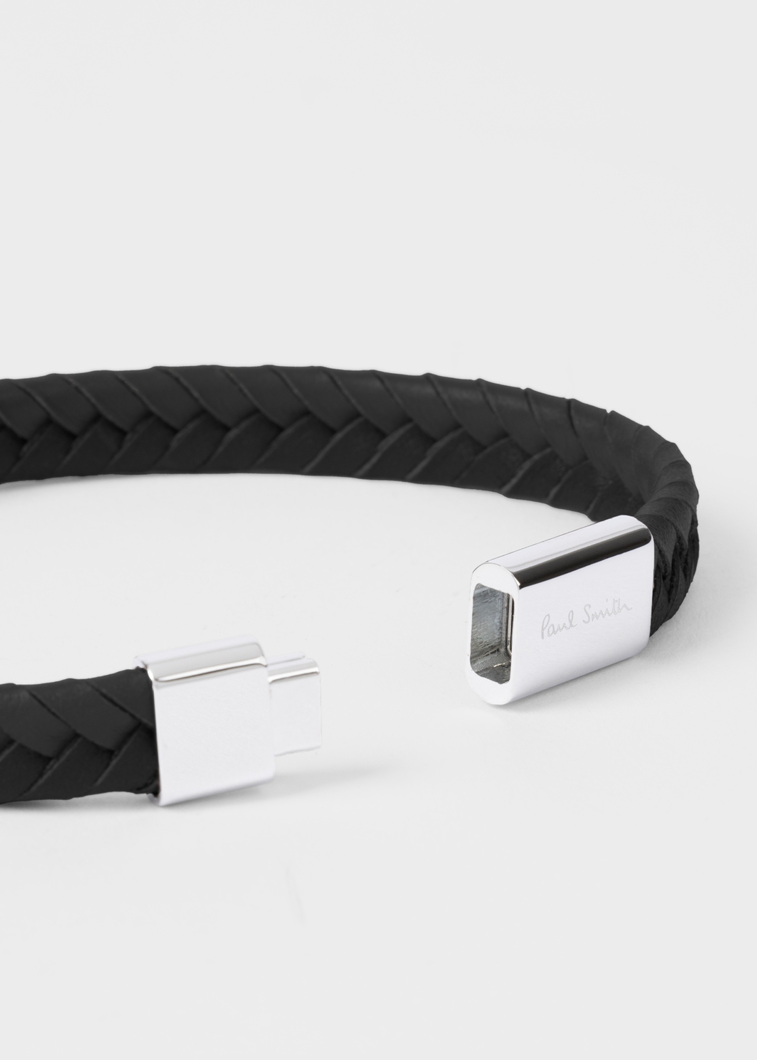 Black Braided Leather Bracelet - 3