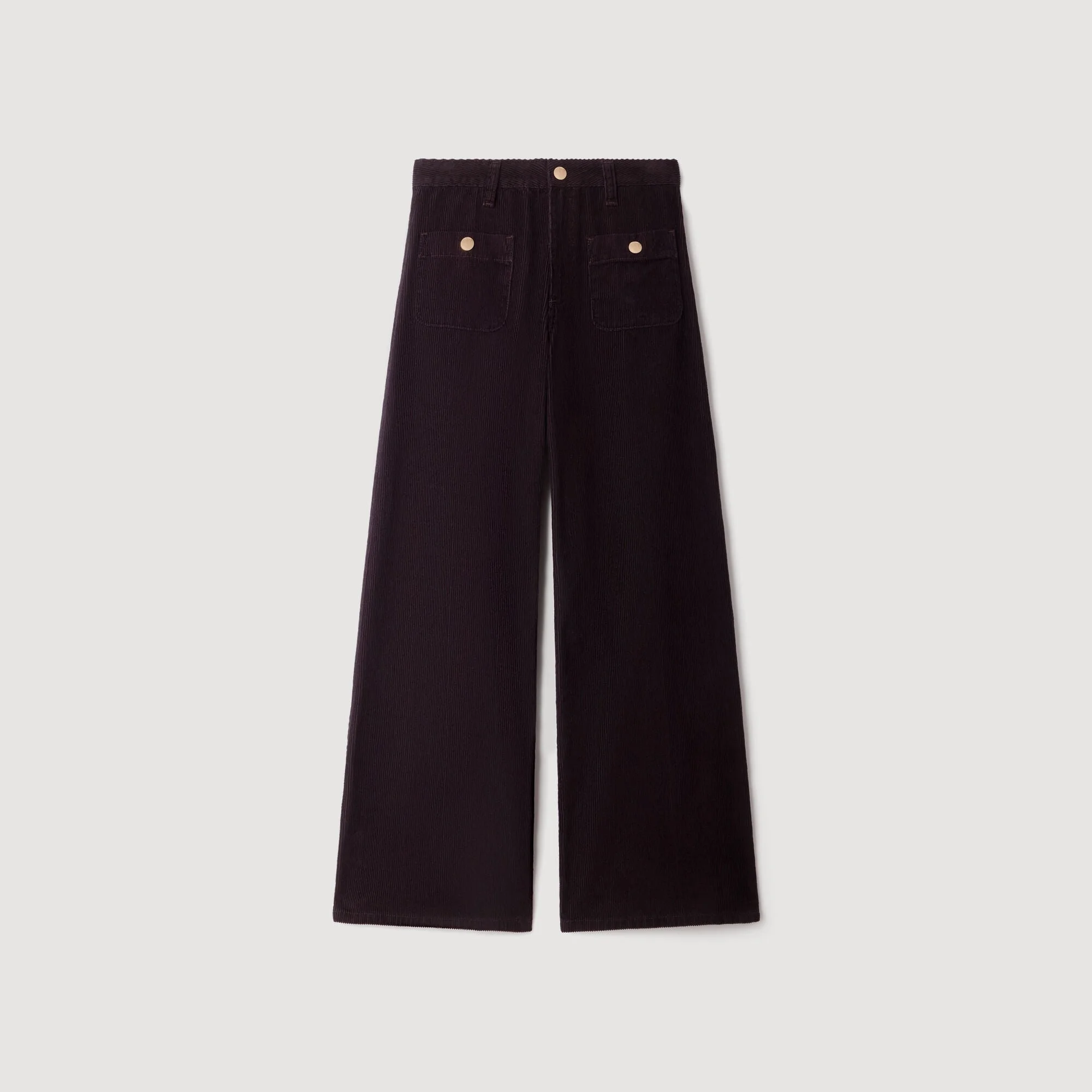 VELVET STRAIGHT-LEG TROUSERS - 1