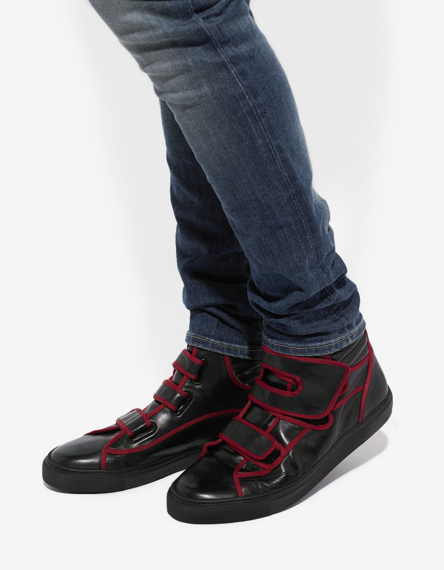 Raf Simons Black High Top Trainers with Highlights - AW16 - 2