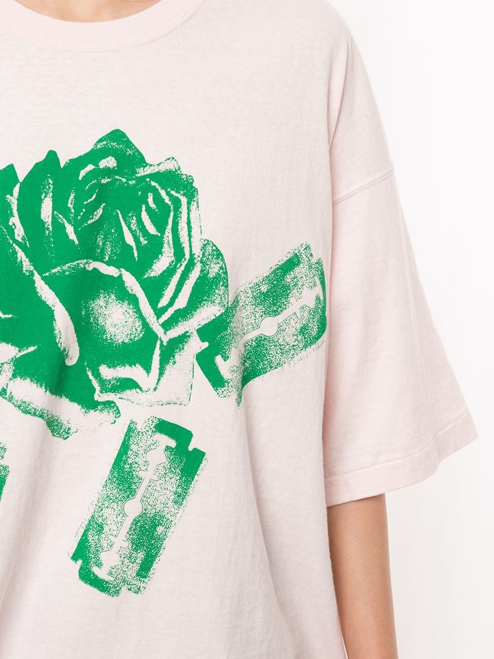 oversized razor print T-shirt - 5